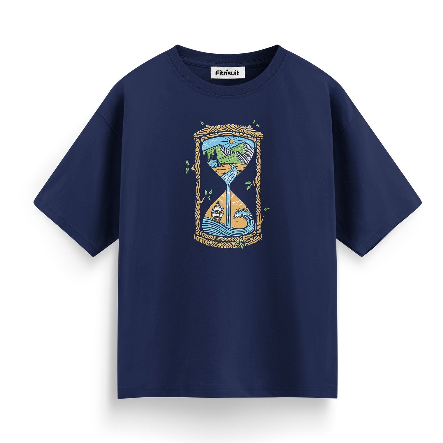 Hourglass with Nature and Ocean T shirt for everyone