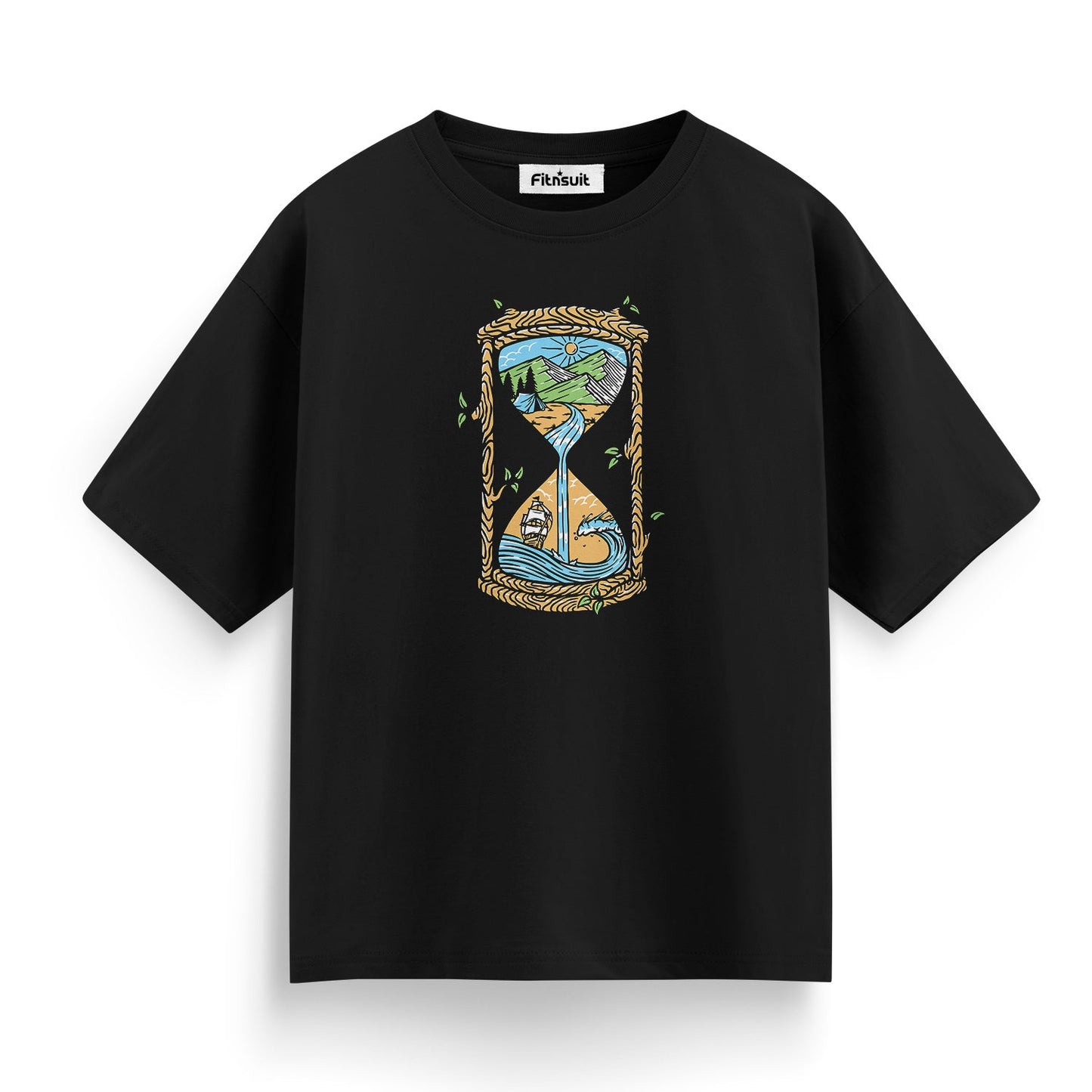 Hourglass with Nature and Ocean T shirt for everyone