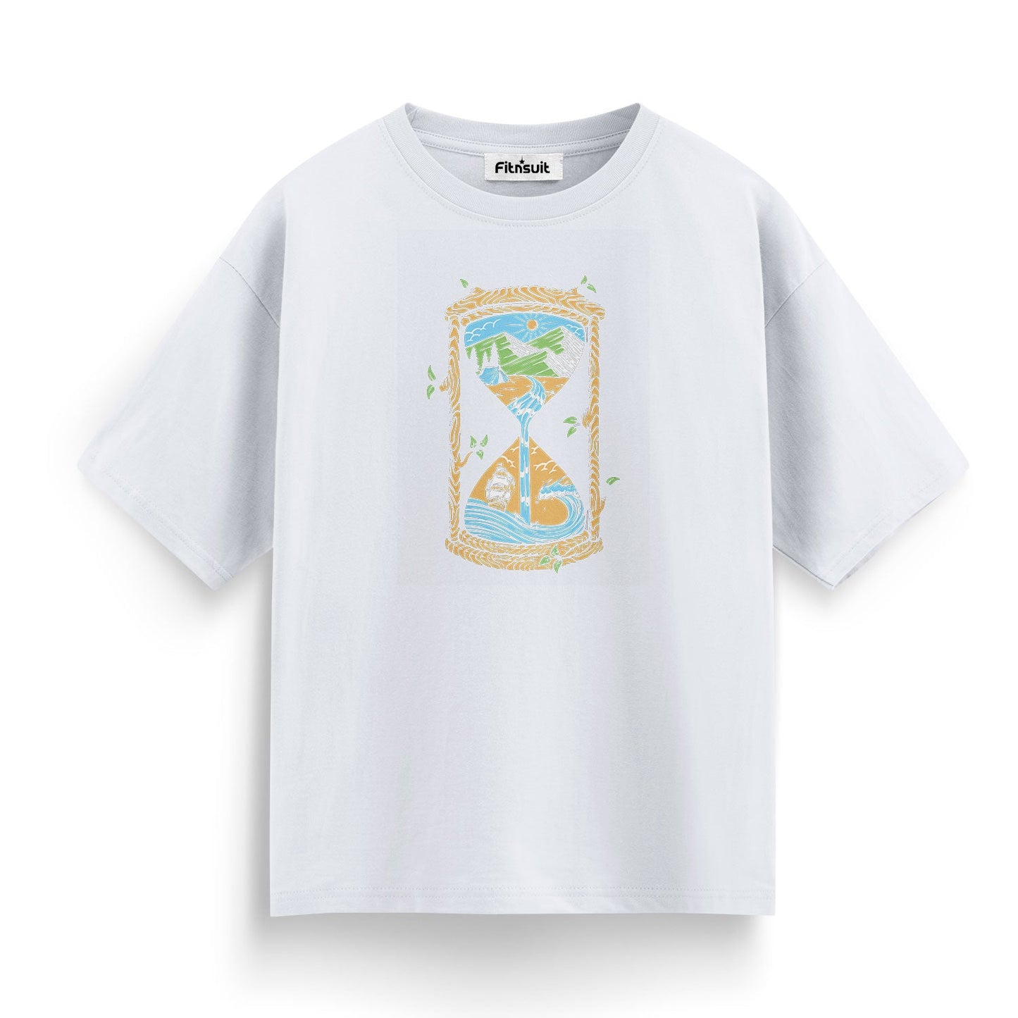Hourglass with Nature and Ocean T shirt for everyone