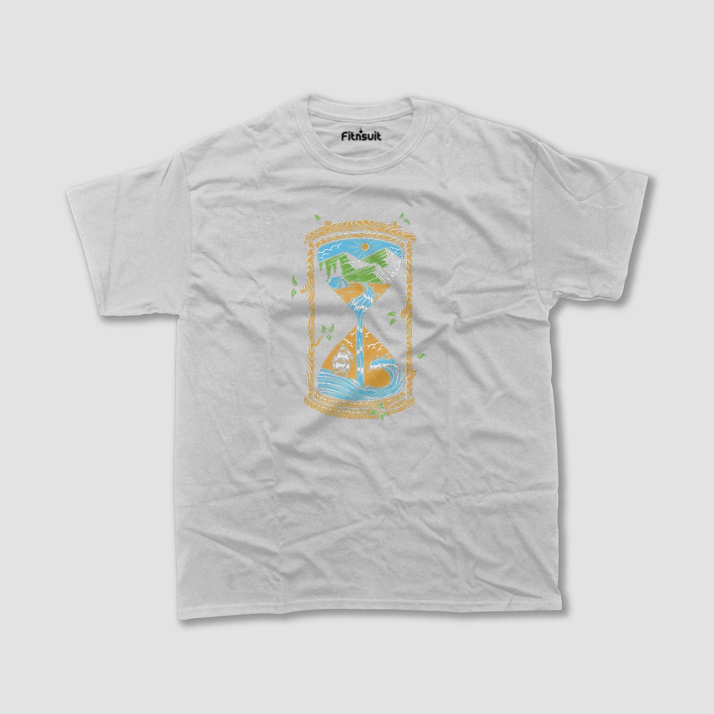 Hourglass with Nature and Ocean T shirt for everyone