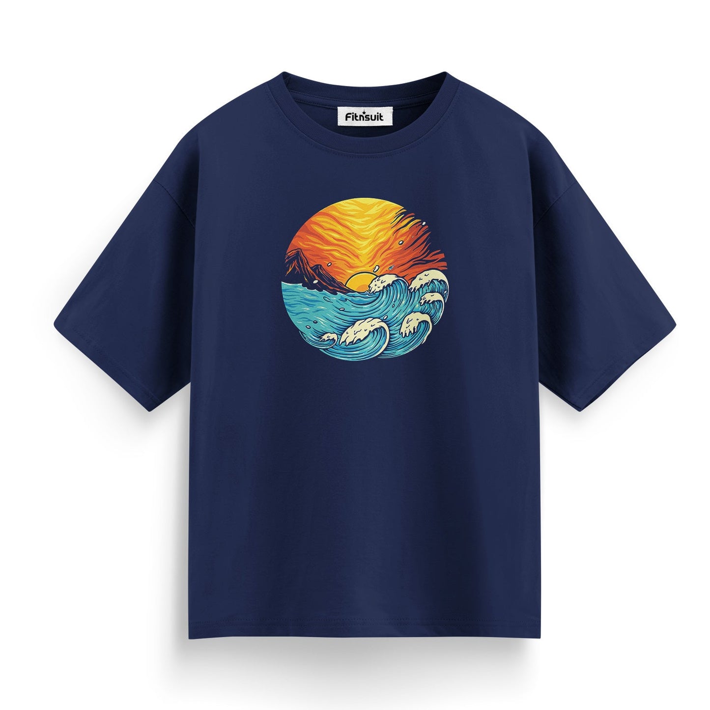 Crimson Sunset Over Ocean T shirt for everyone