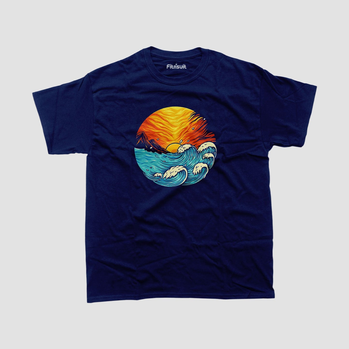Crimson Sunset Over Ocean T shirt for everyone