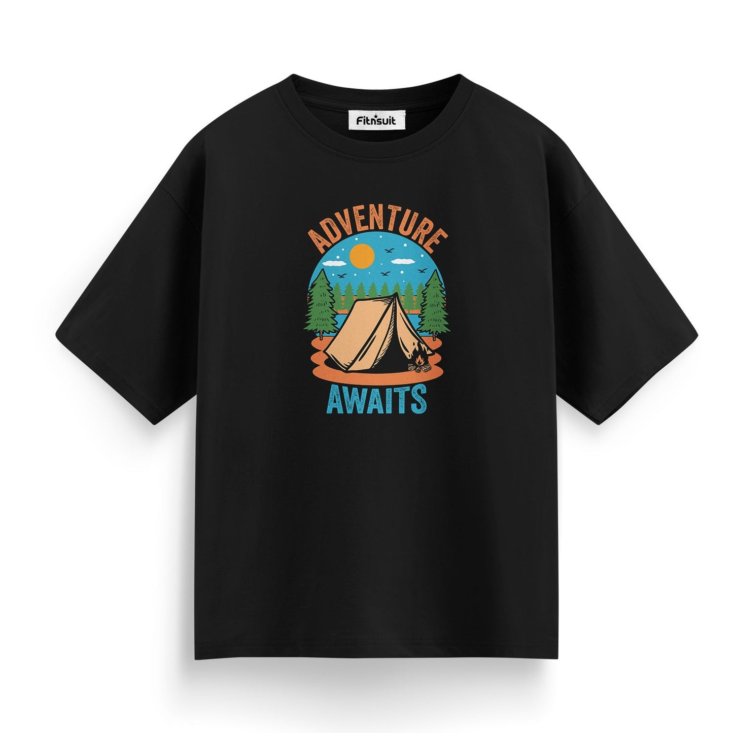Adventure Awaits Tent Scene T shirt for everyone