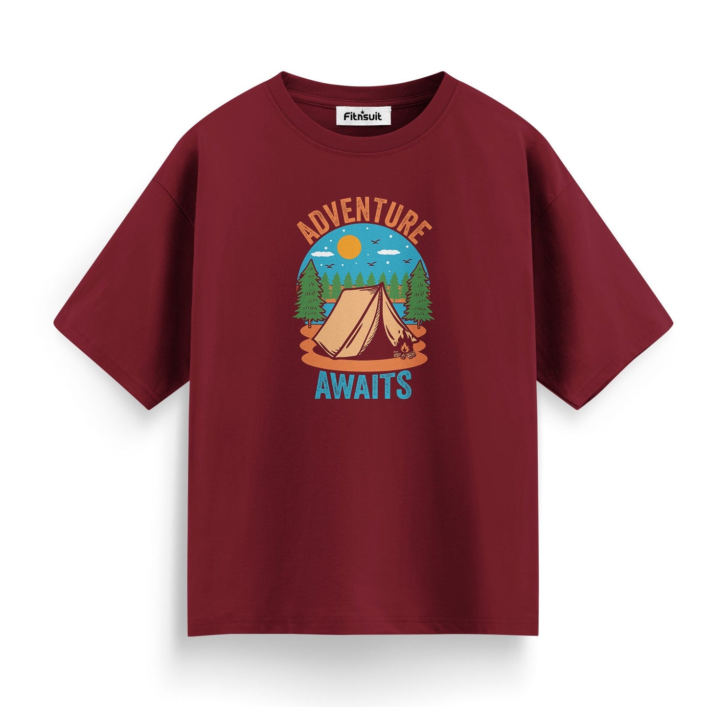 Adventure Awaits Tent Scene T shirt for everyone