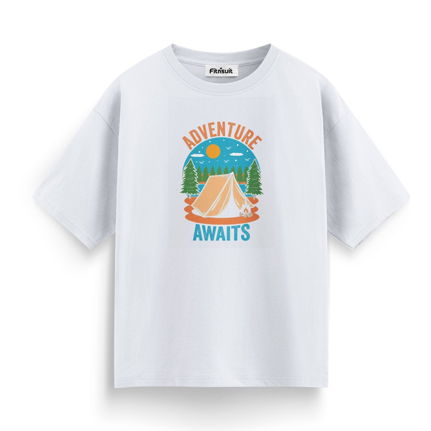 Adventure Awaits Tent Scene T shirt for everyone