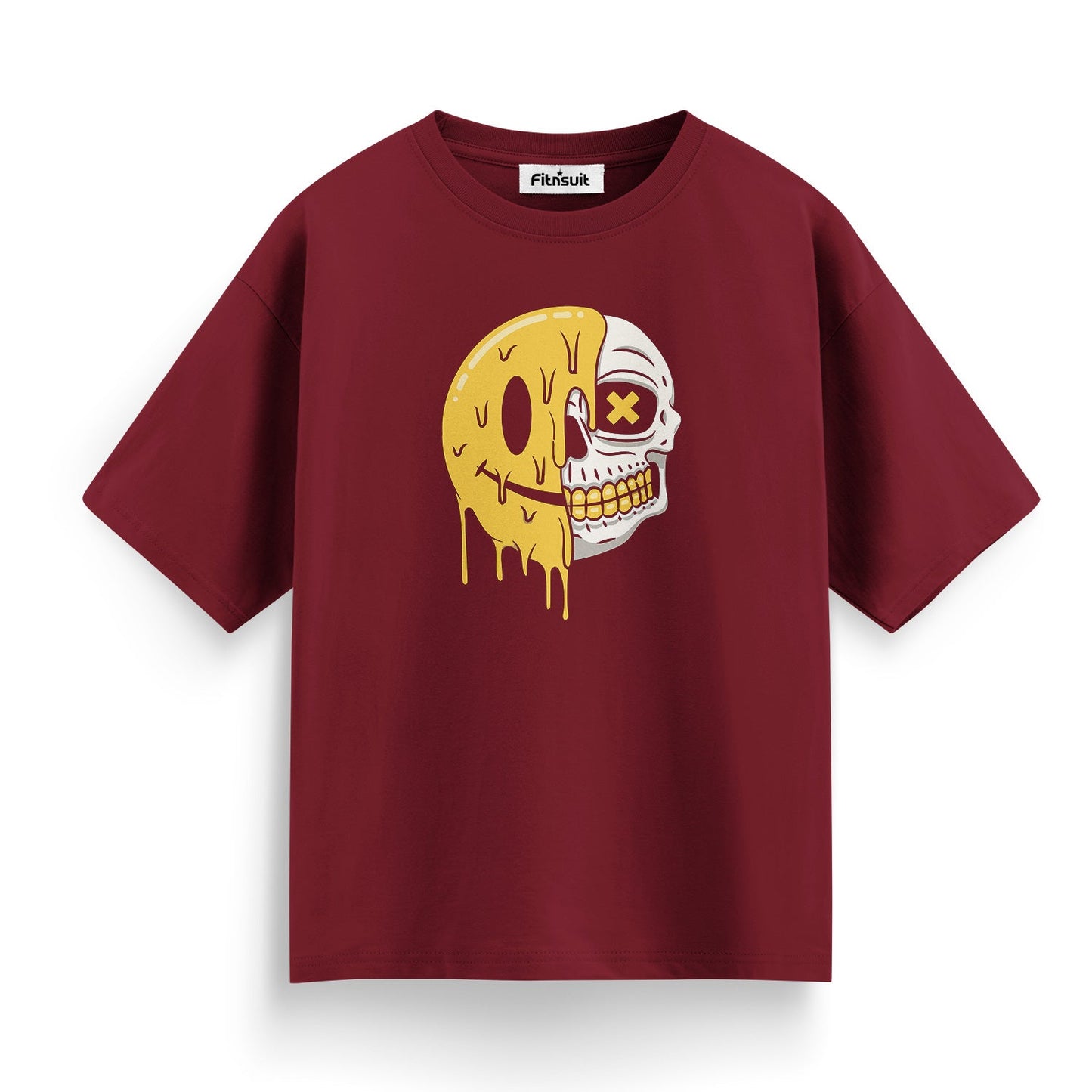Melting Skull Emoji Drip Art T shirt for everyone