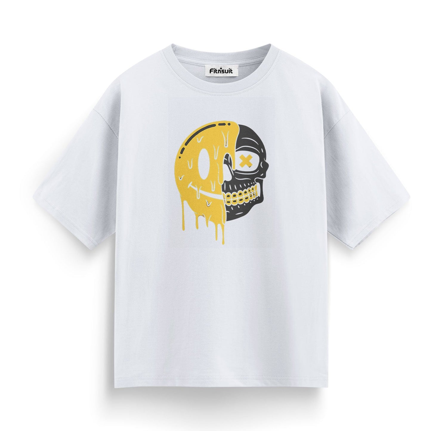 Melting Skull Emoji Drip Art T shirt for everyone