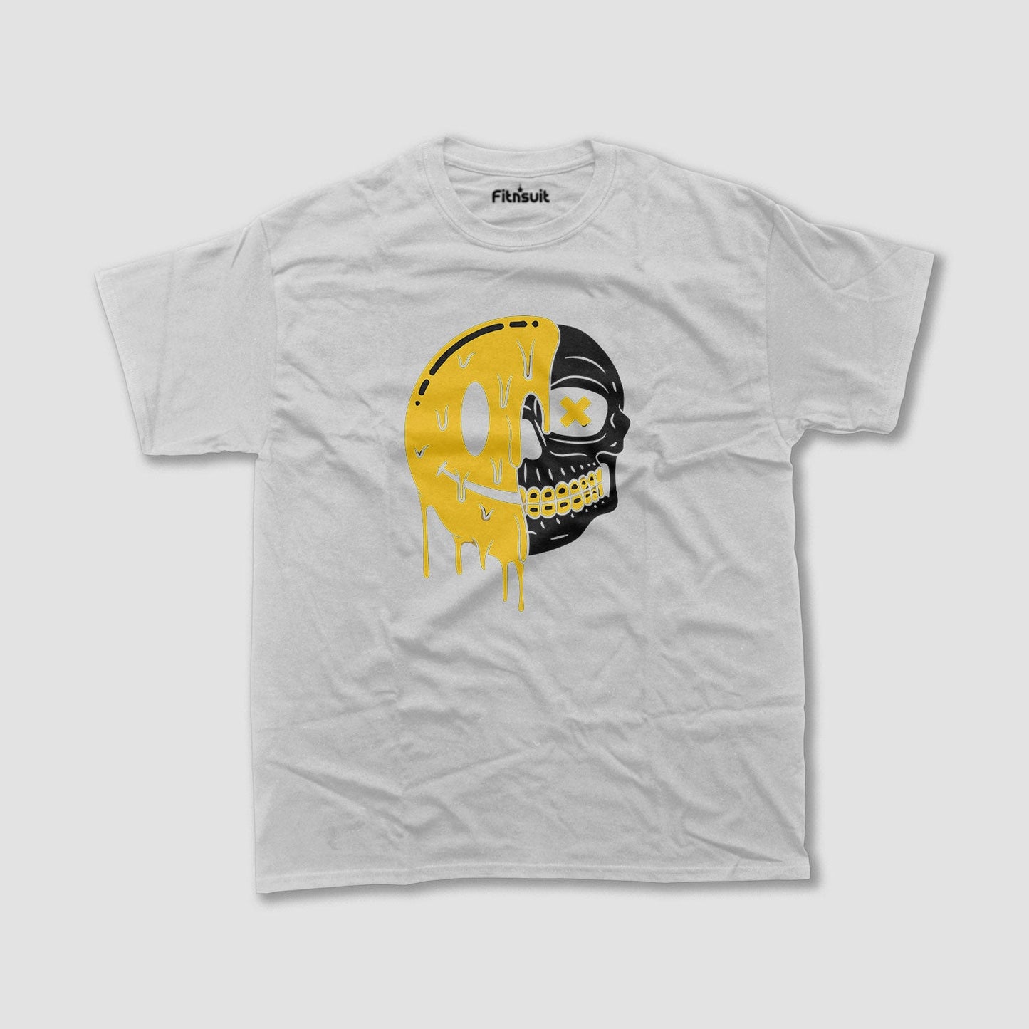 Melting Skull Emoji Drip Art T shirt for everyone