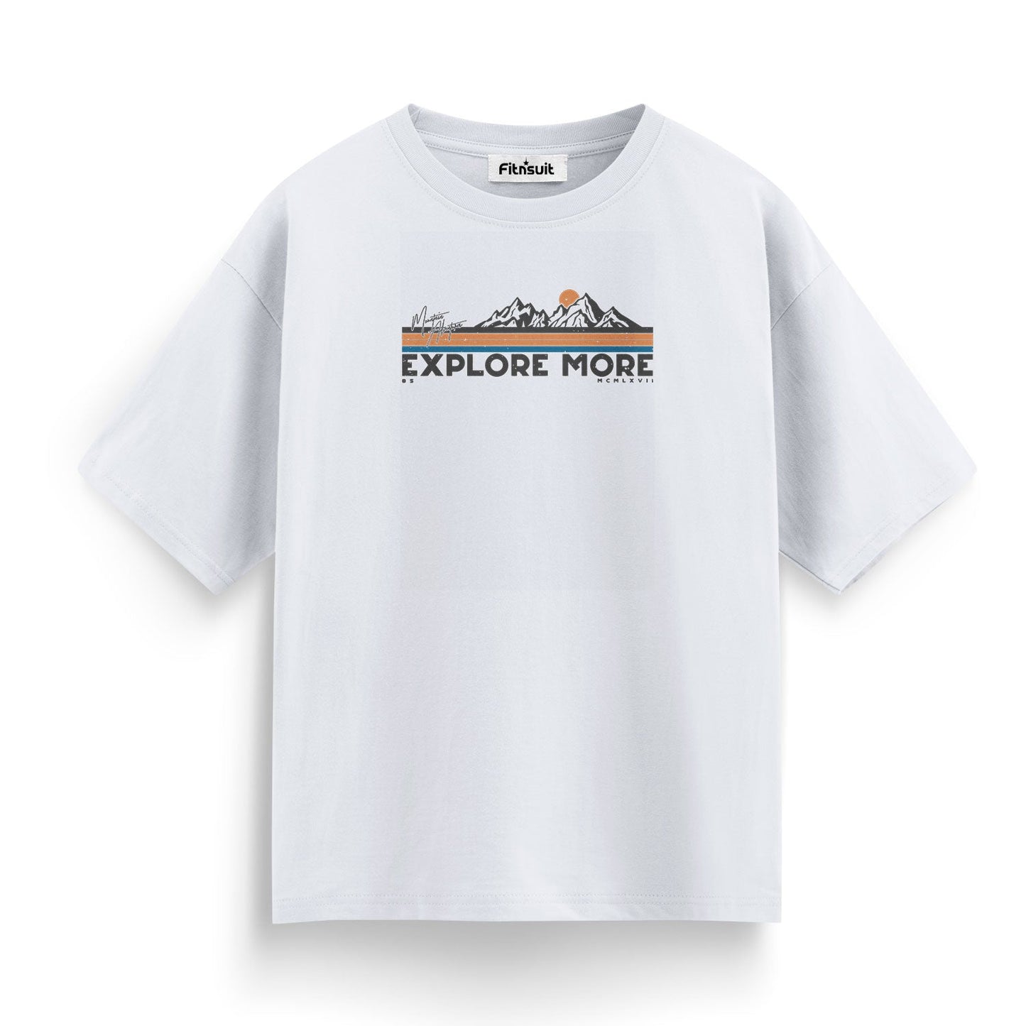 Minimalist Mountain Explore Badge T shirt for everyone