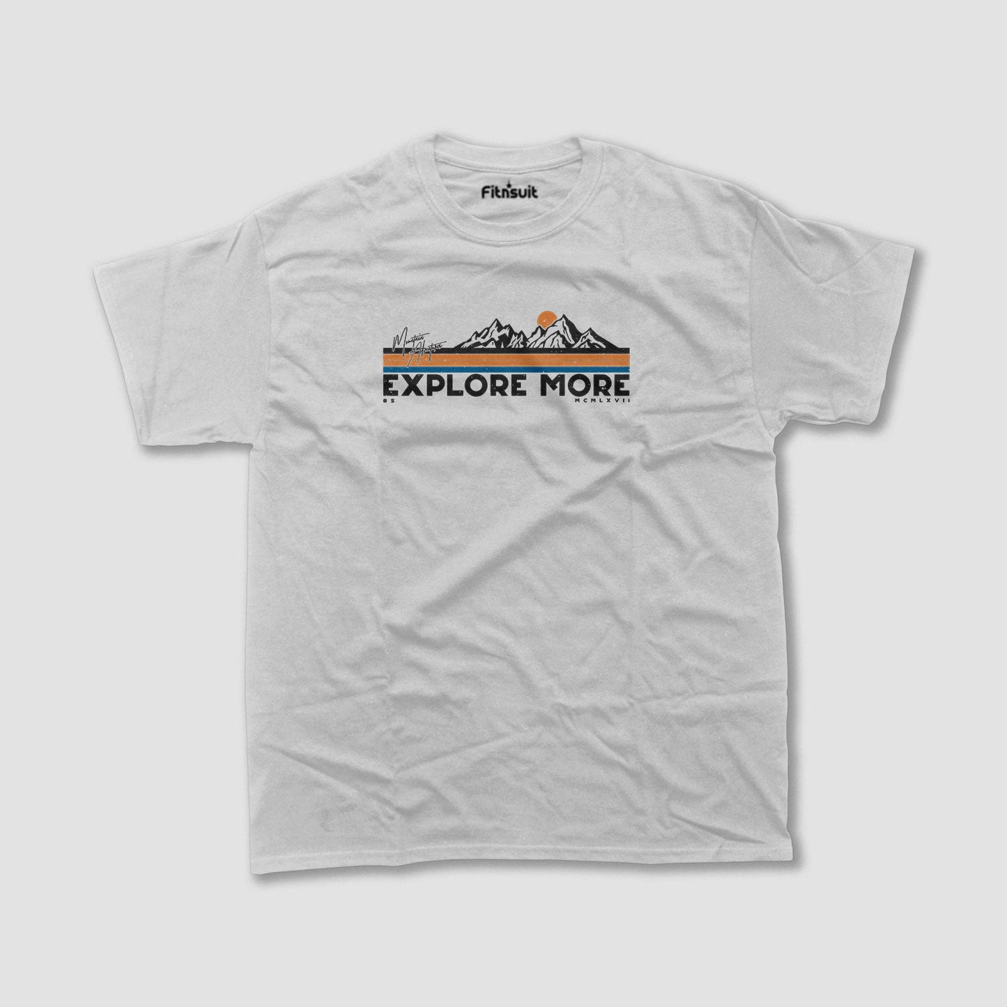 Minimalist Mountain Explore Badge T shirt for everyone