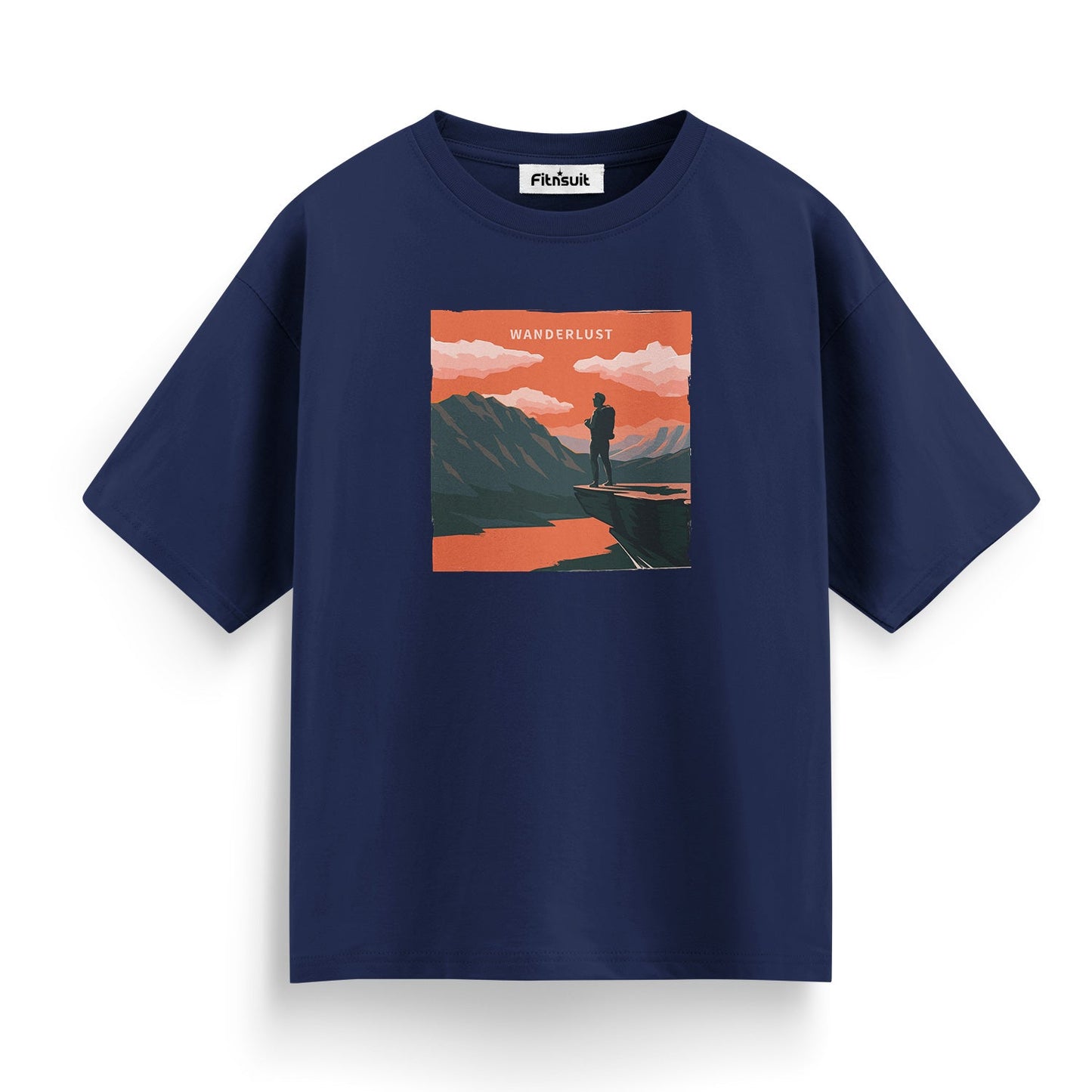 Wanderlust Explorer on Cliff View T shirt for everyone