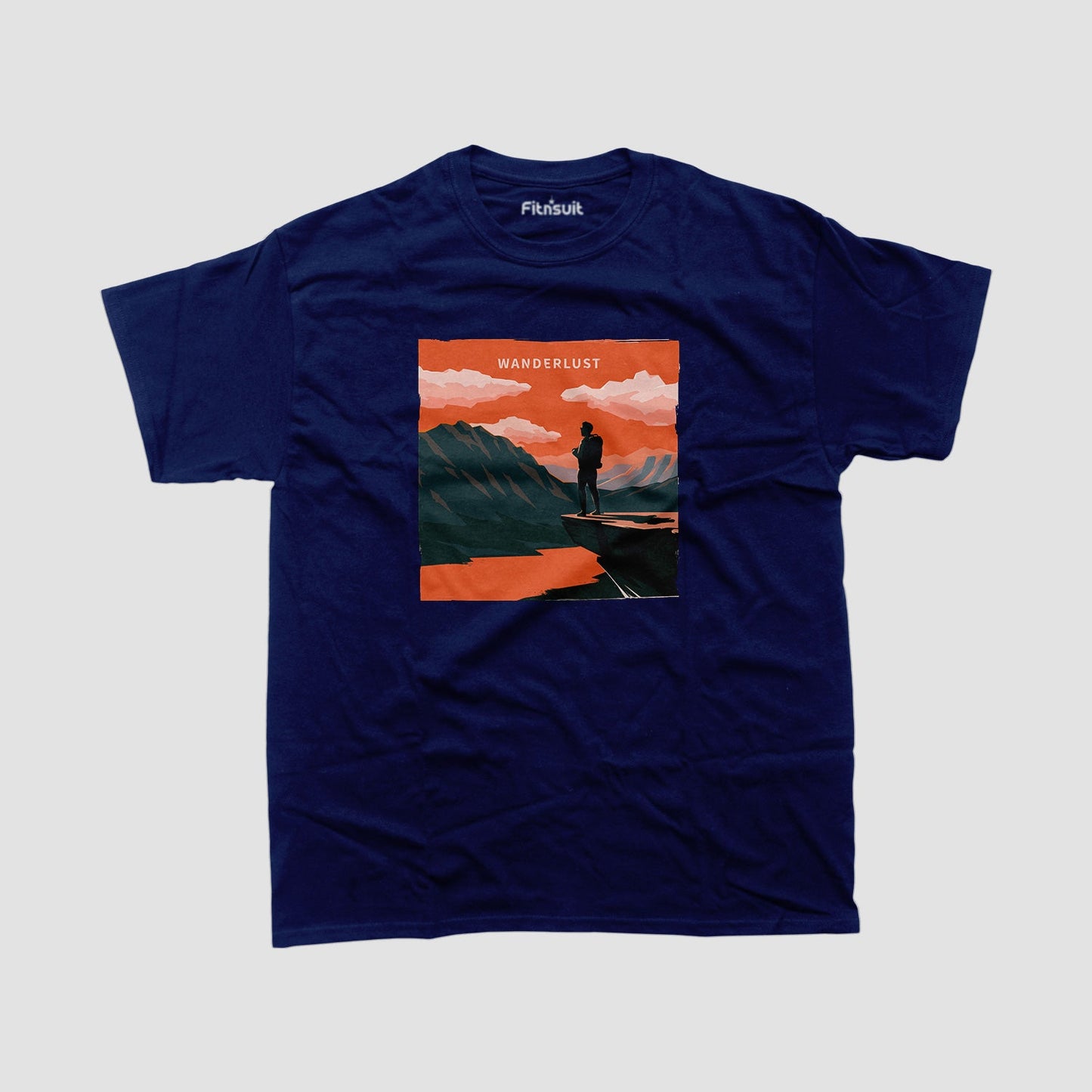 Wanderlust Explorer on Cliff View T shirt for everyone