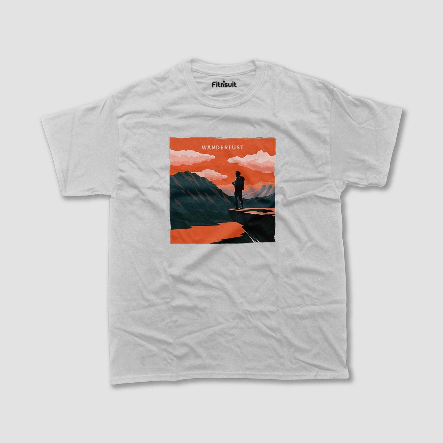 Wanderlust Explorer on Cliff View T shirt for everyone