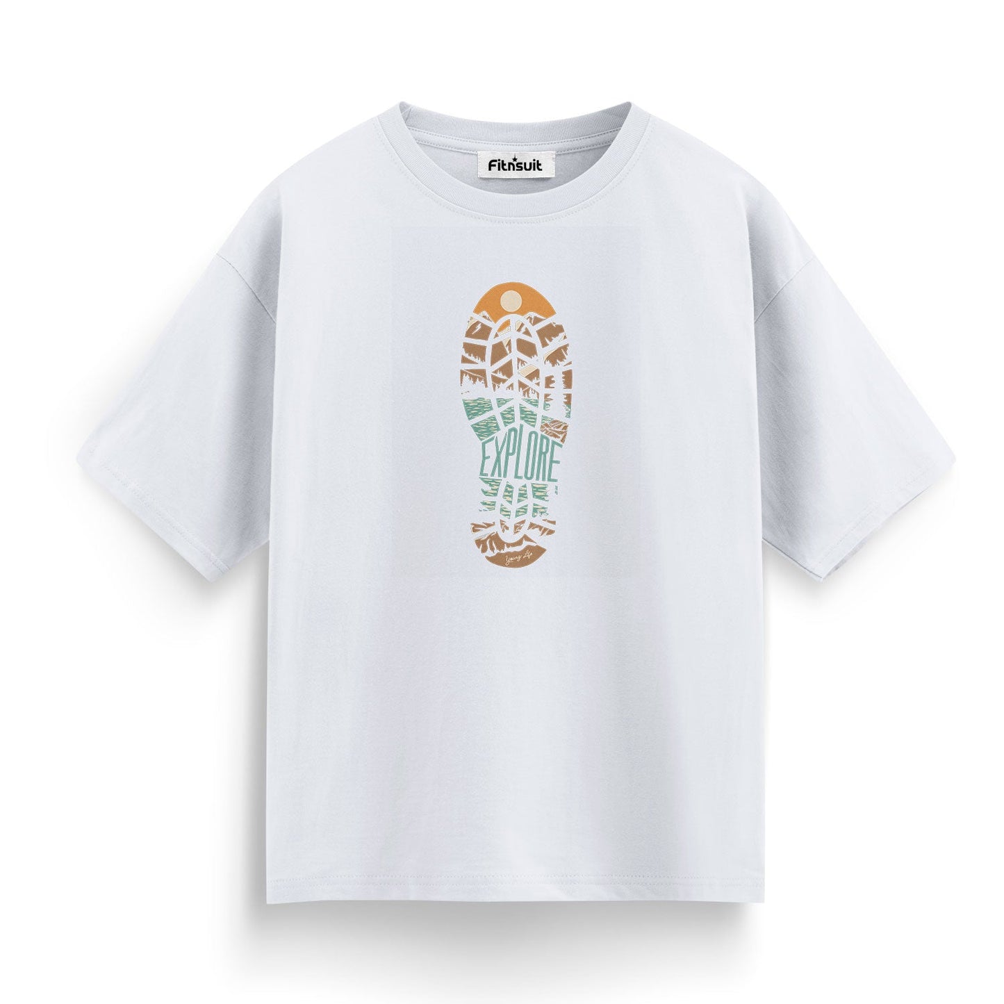 Explore Boot Print Adventure Graphic T shirt for everyone