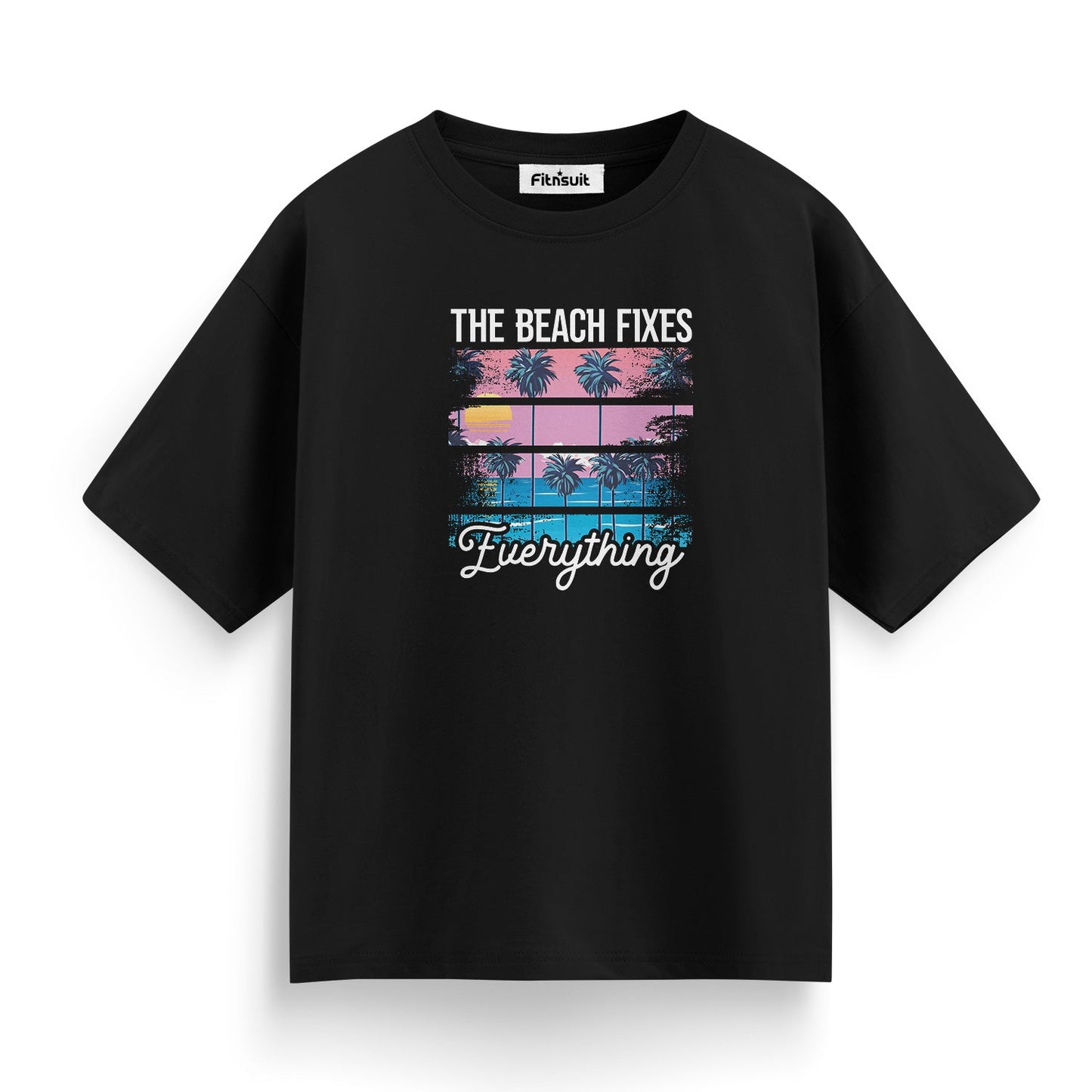 The Beach Fixes Everything Sunset T shirt for everyone