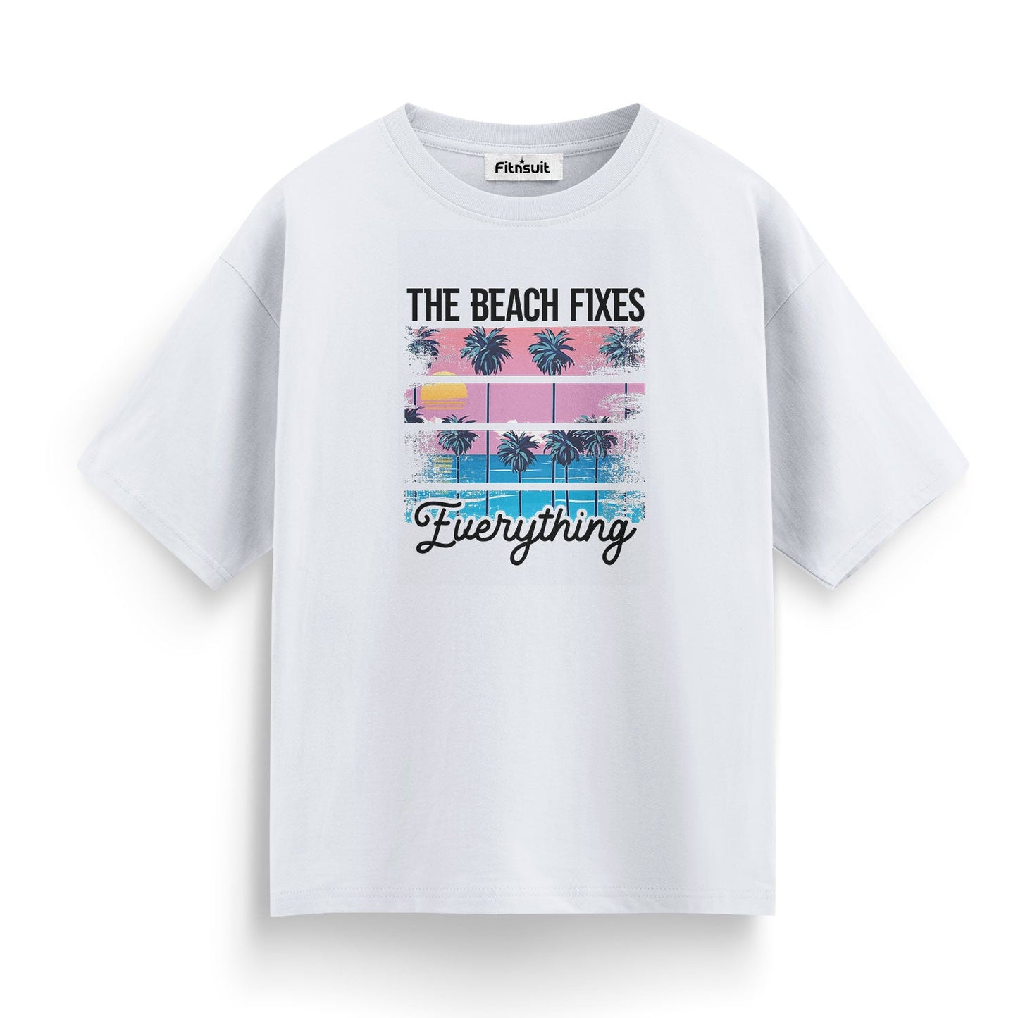 The Beach Fixes Everything Sunset T shirt for everyone