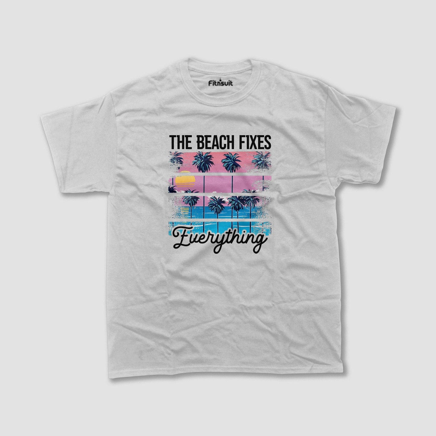 The Beach Fixes Everything Sunset T shirt for everyone