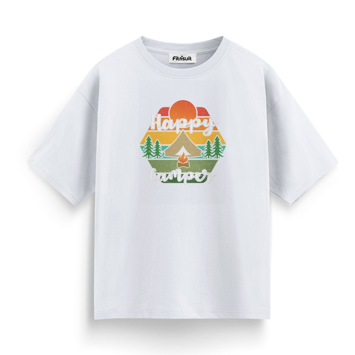 Happy Camper Sunset Tent T shirt for everyone