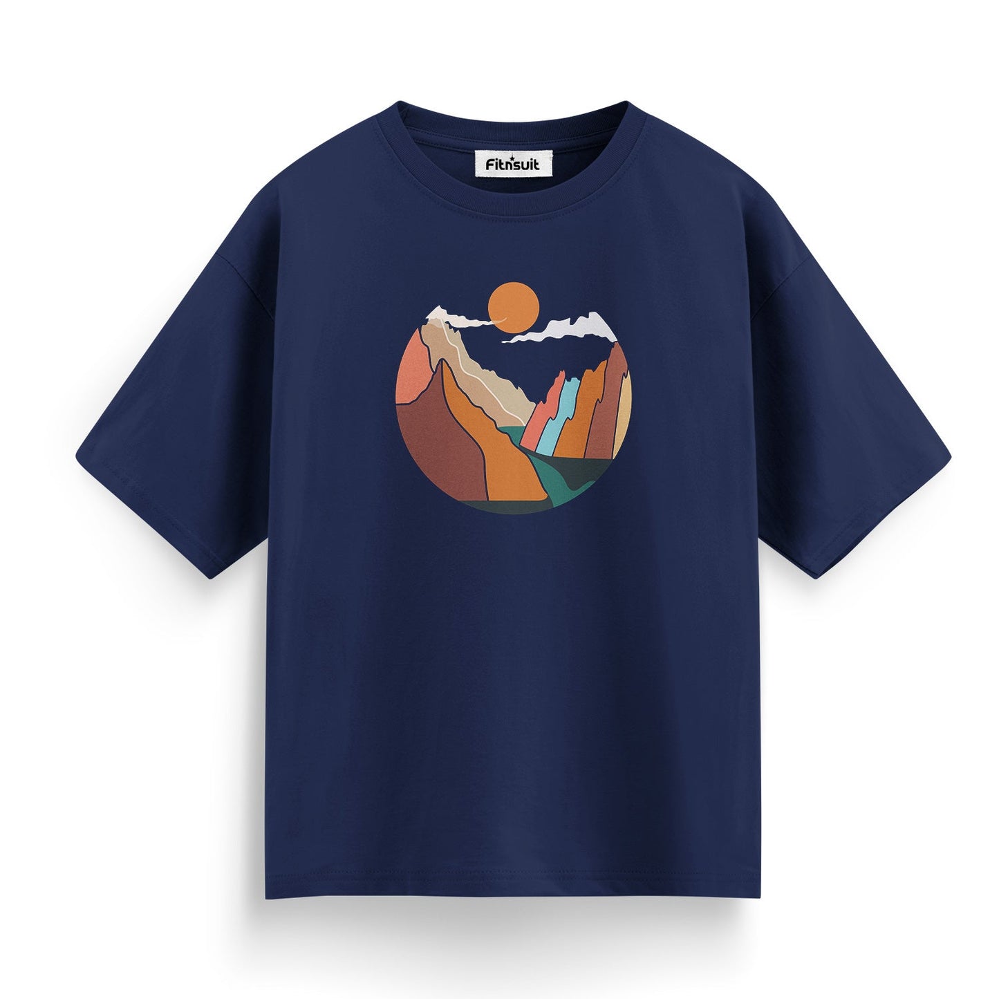 Abstract Sunset Mountain Scene T shirt for everyone