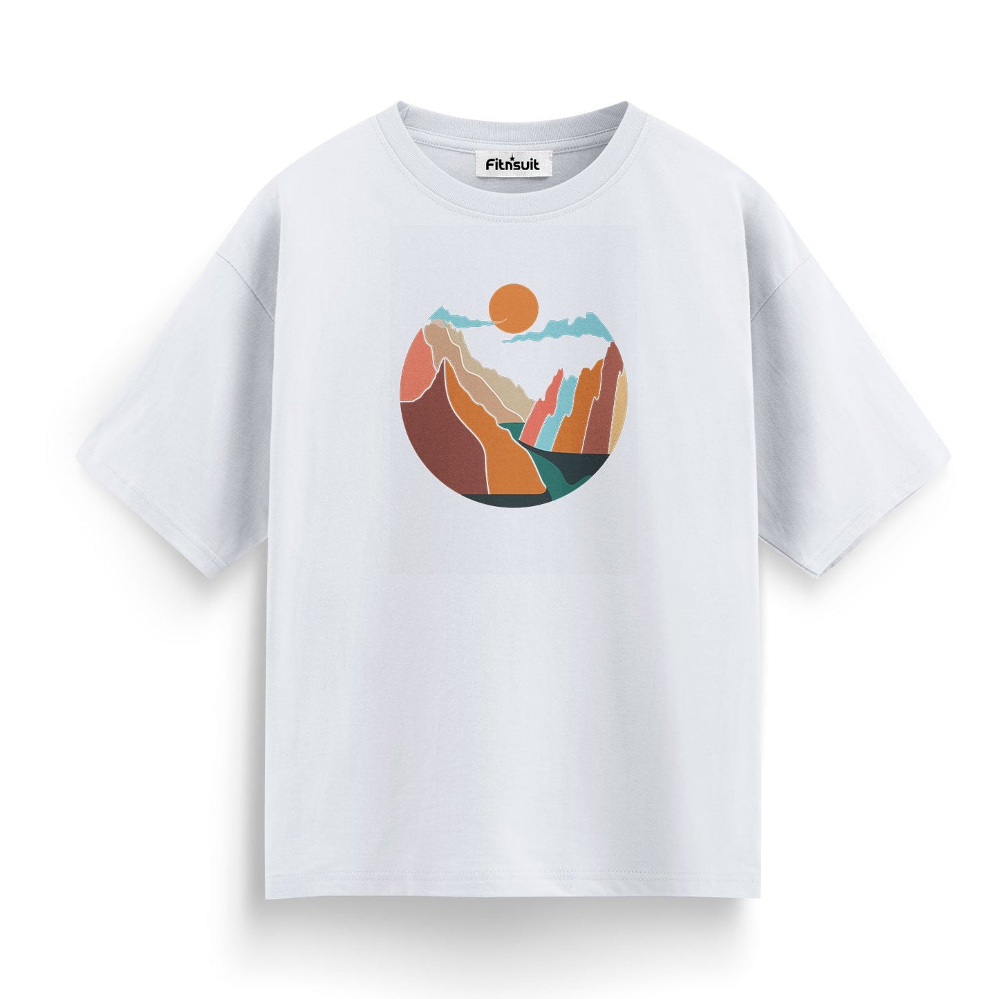 Abstract Sunset Mountain Scene T shirt for everyone