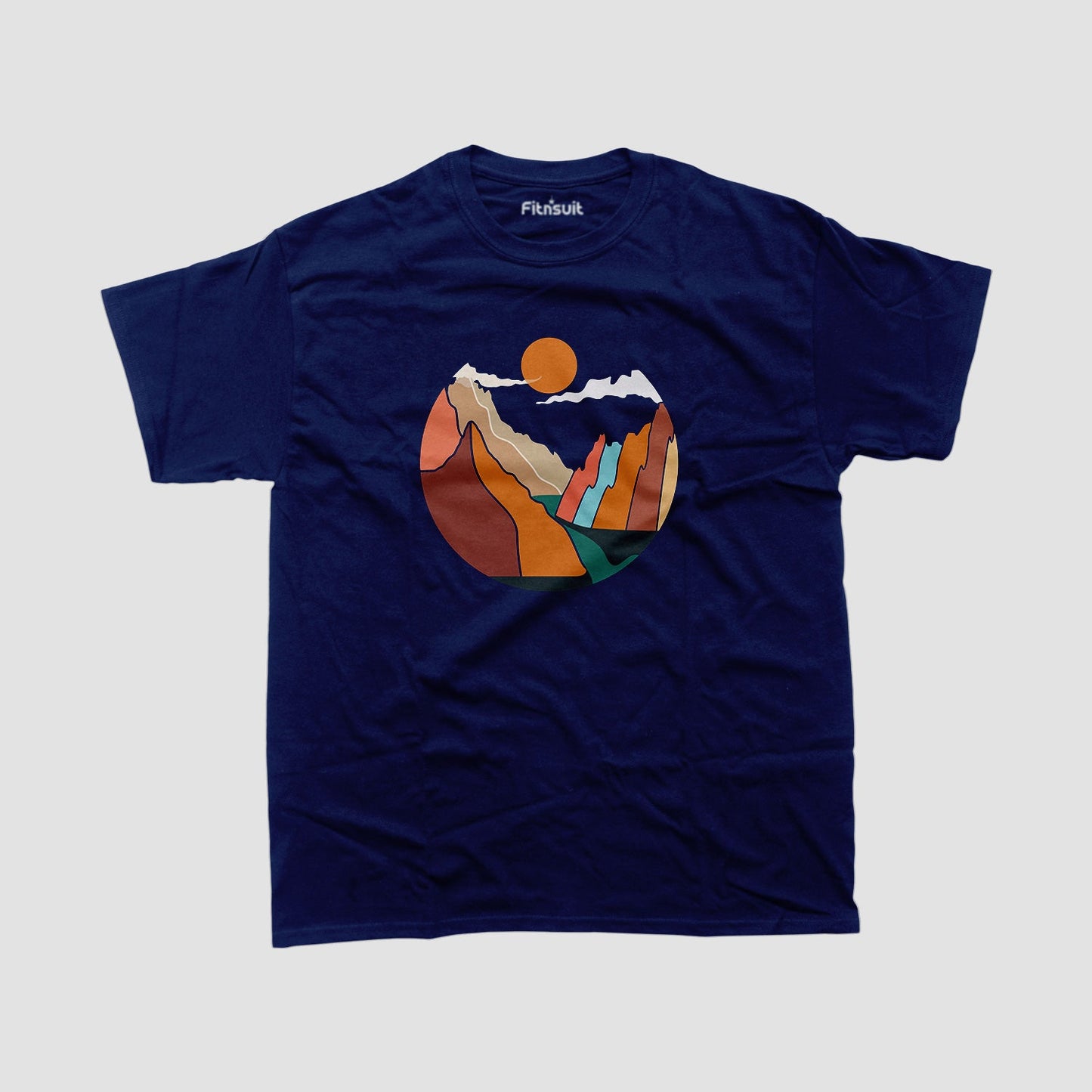Abstract Sunset Mountain Scene T shirt for everyone