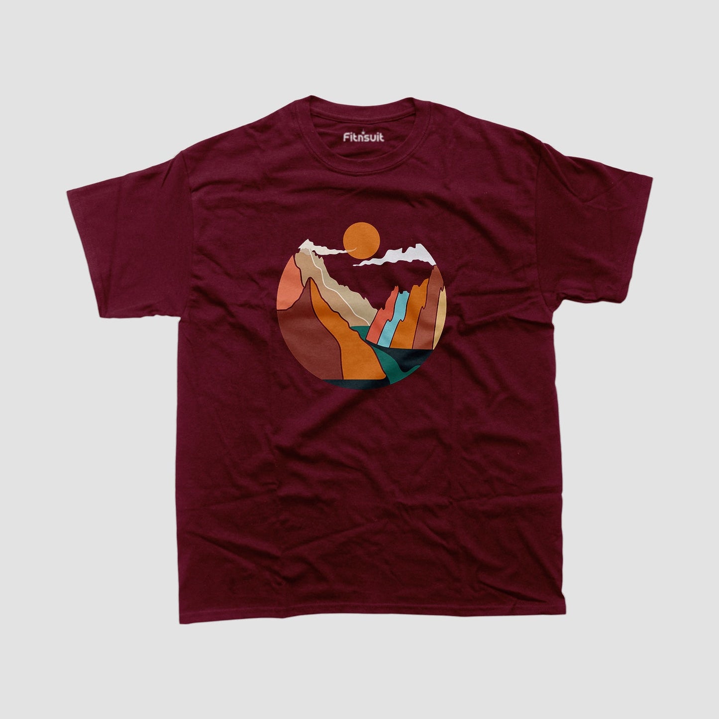 Abstract Sunset Mountain Scene T shirt for everyone