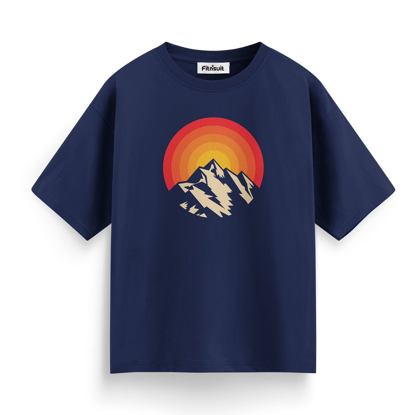 Retro Mountain Sunset Badge T shirt for everyone