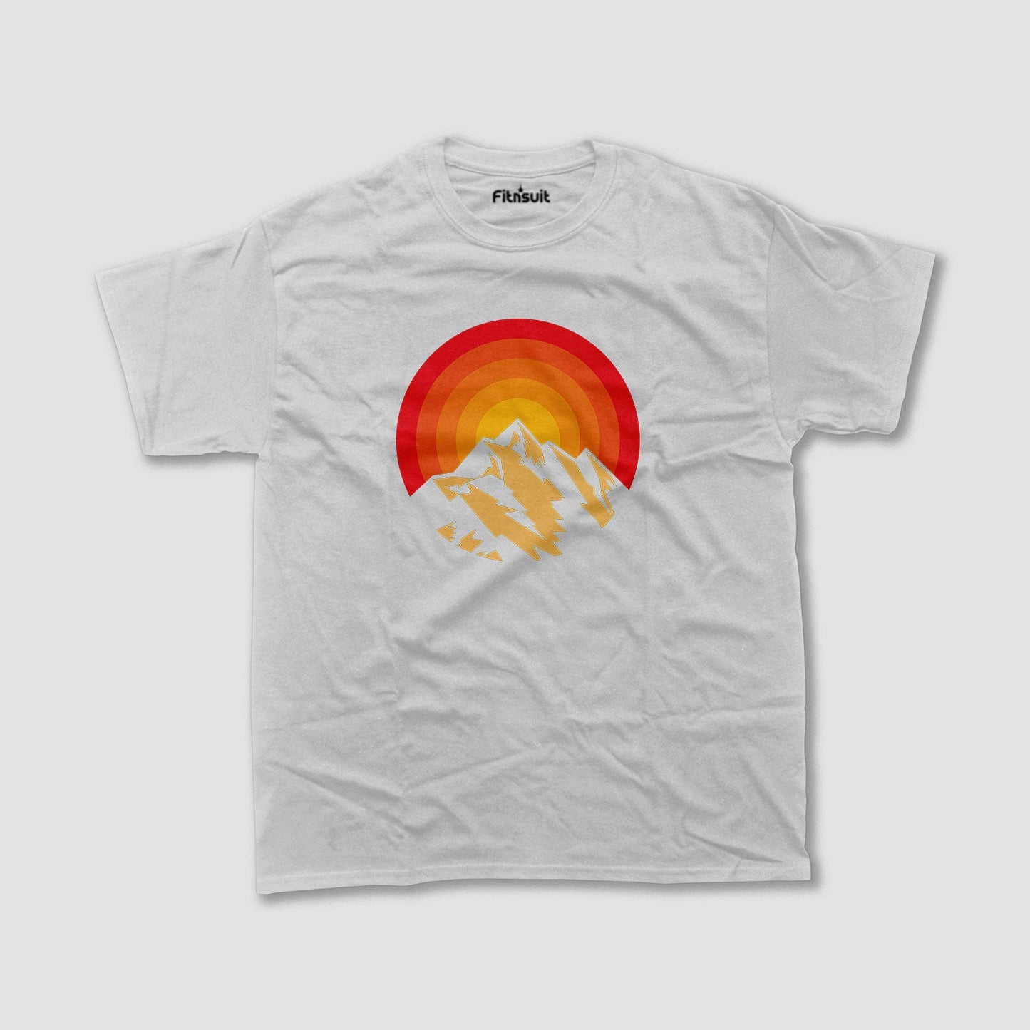 Retro Mountain Sunset Badge T shirt for everyone