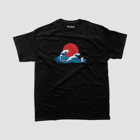 Japanese Wave Red Sun T shirt for everyone