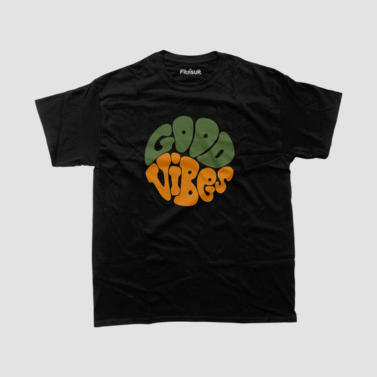Good Vibes Groovy Typography T shirt for everyone