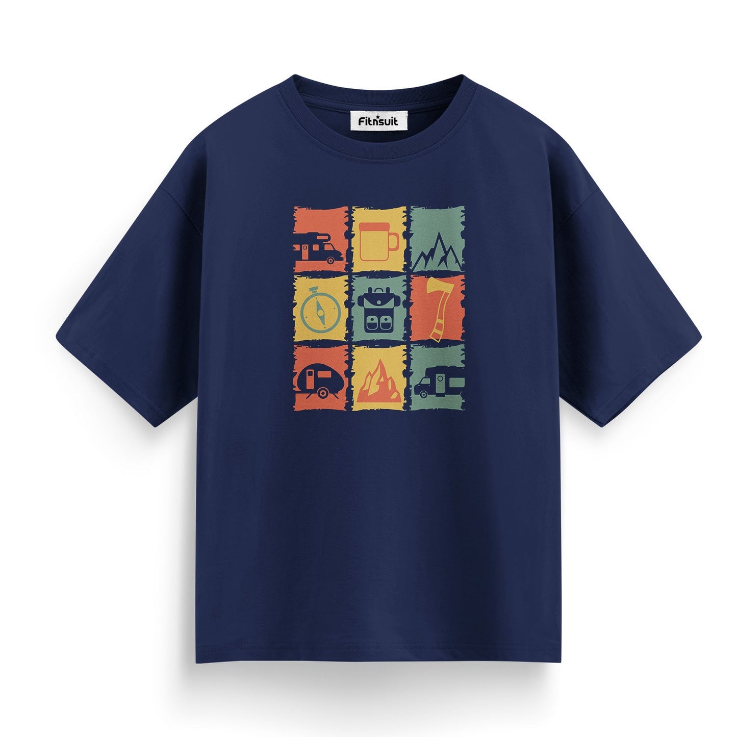 Colorful Retro Nature Panels T shirt for everyone