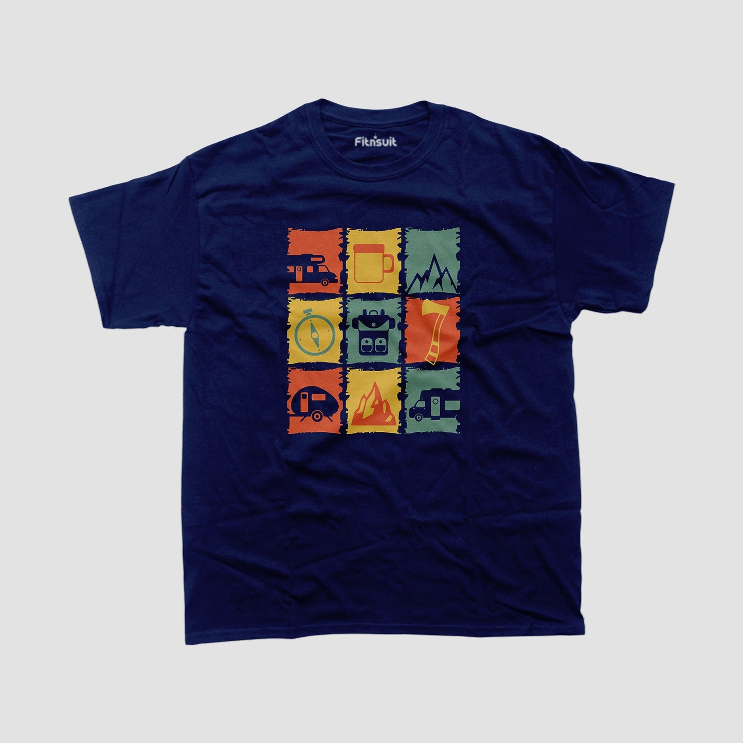 Colorful Retro Nature Panels T shirt for everyone