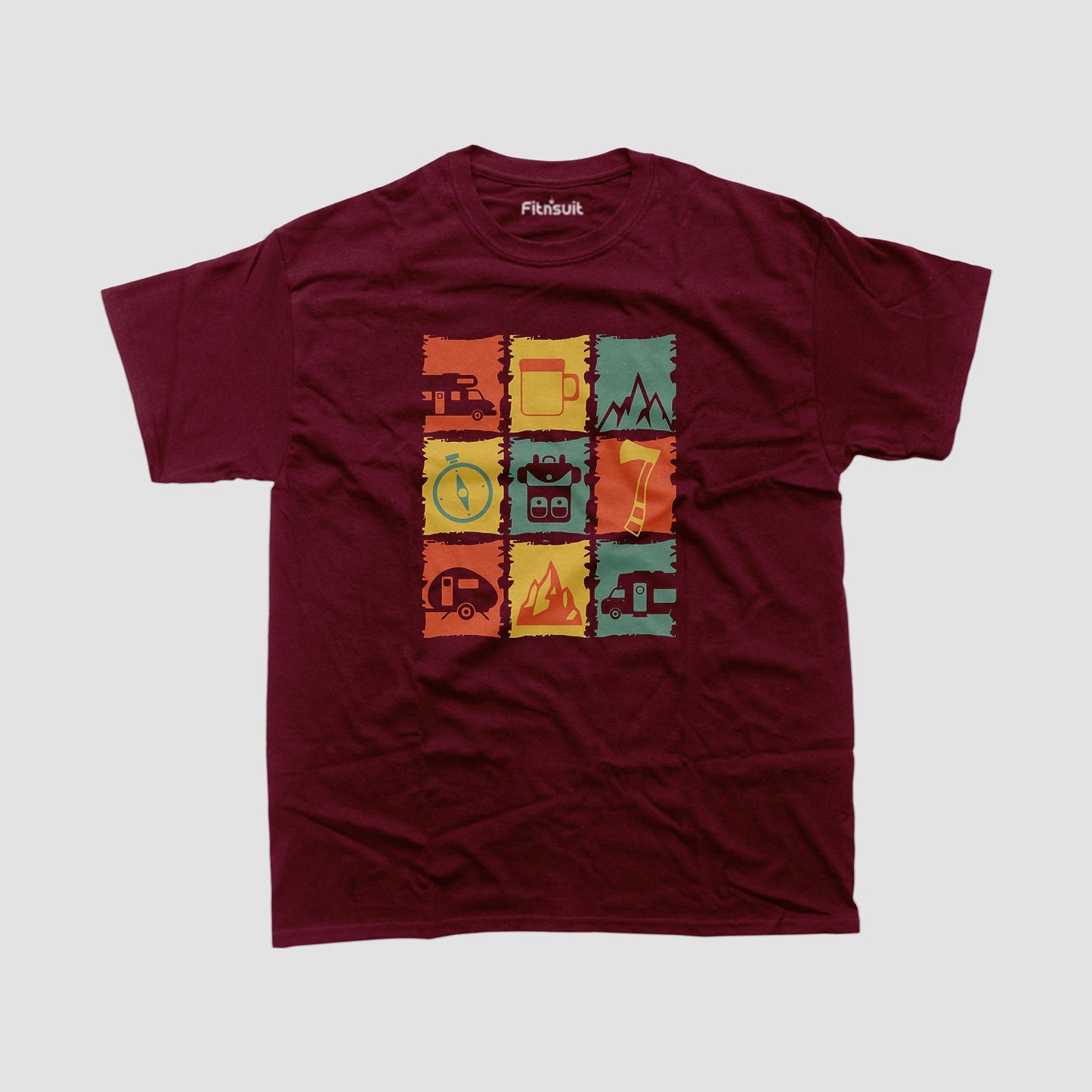Colorful Retro Nature Panels T shirt for everyone