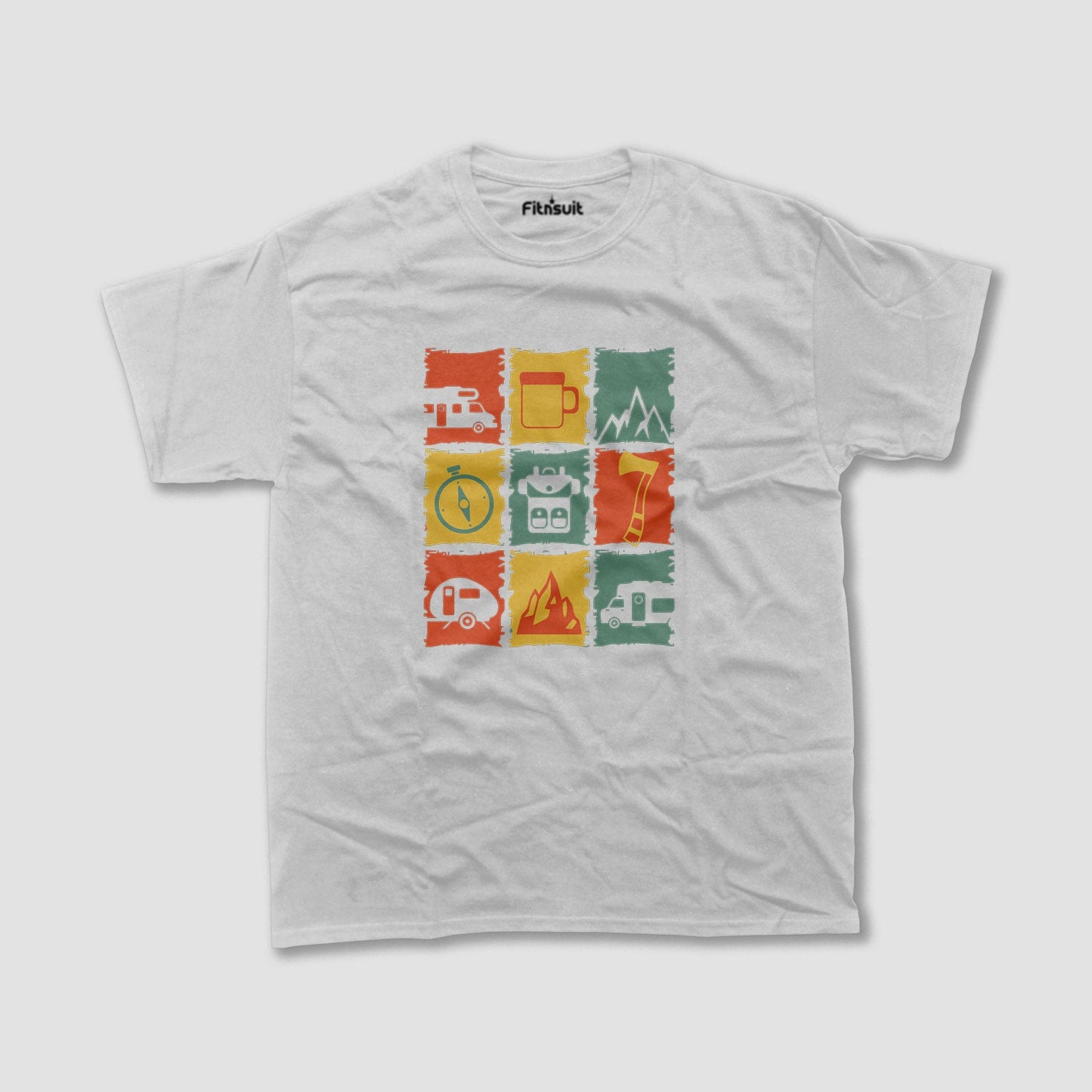 Colorful Retro Nature Panels T shirt for everyone