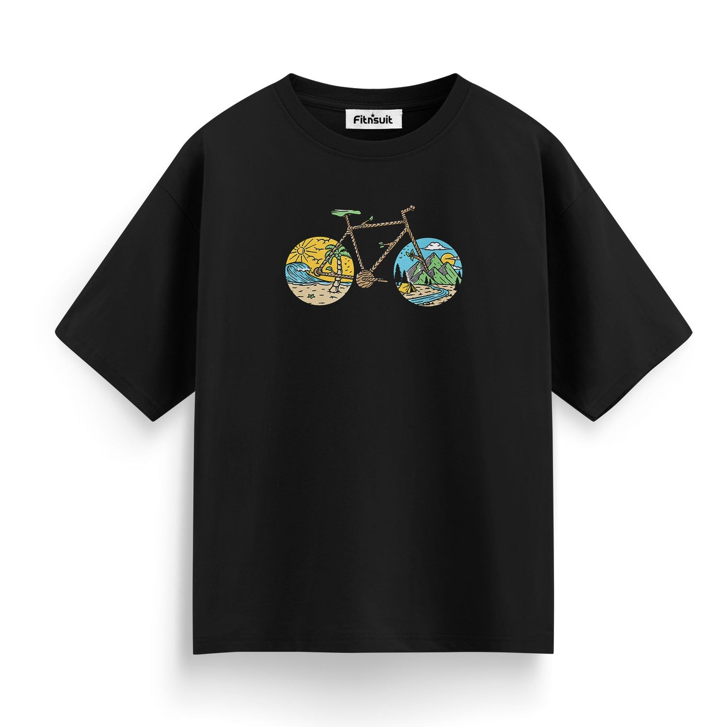 Vintage Bicycle Adventure Scene T shirt for everyone