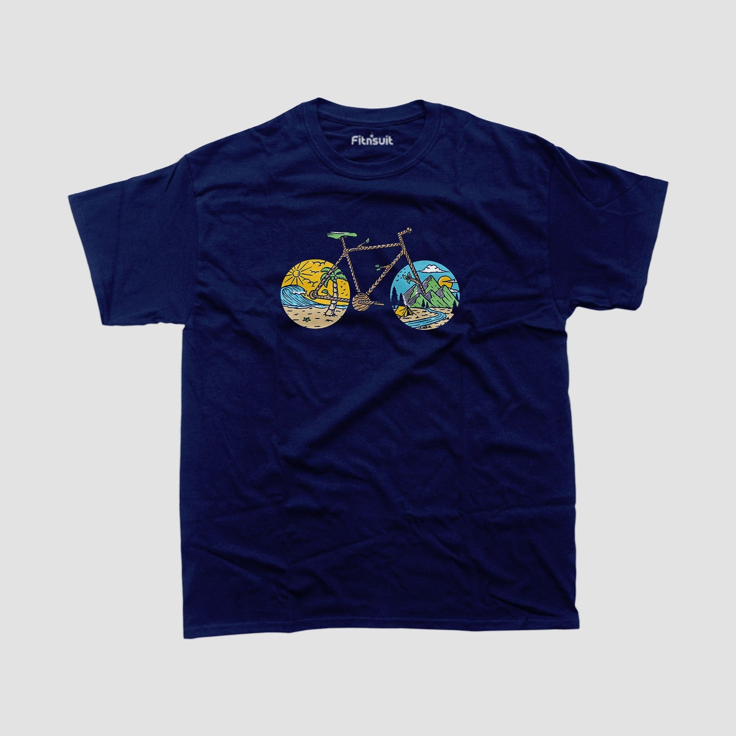 Vintage Bicycle Adventure Scene T shirt for everyone