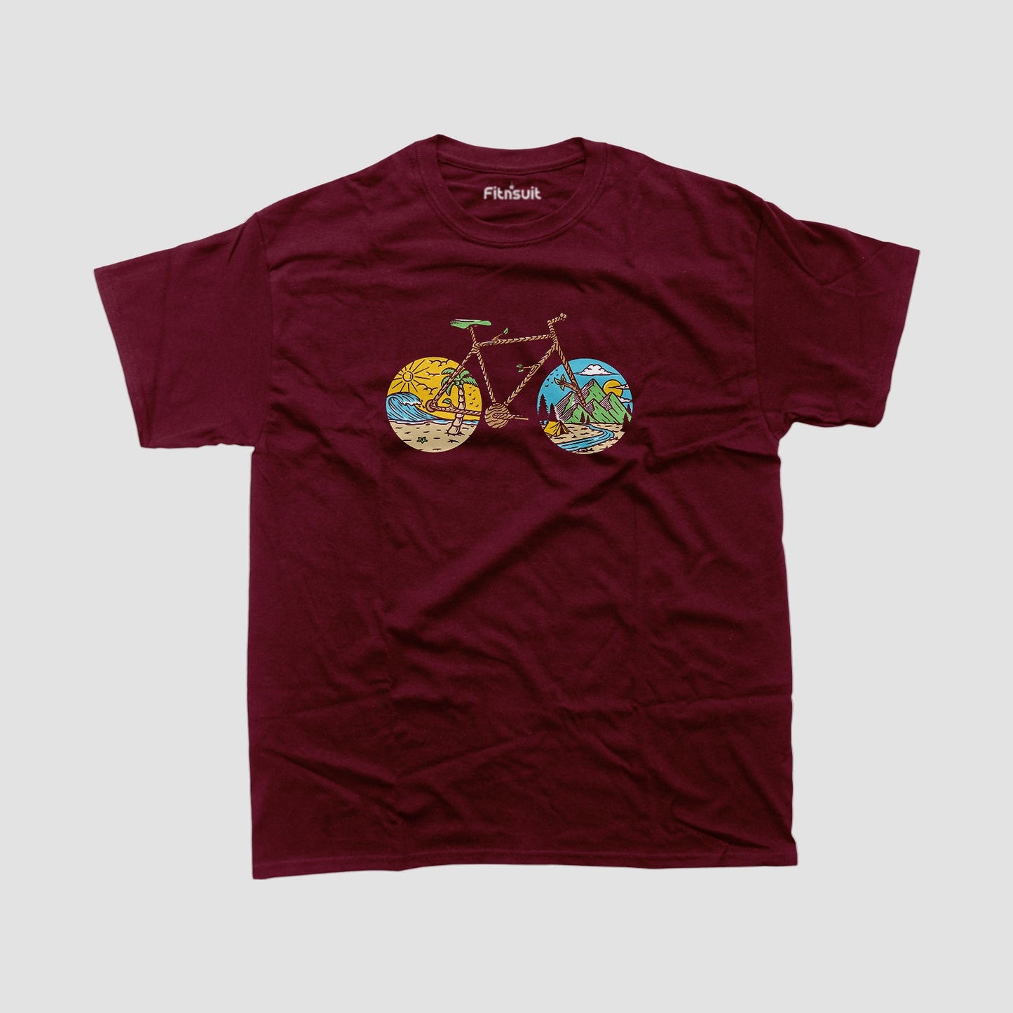Vintage Bicycle Adventure Scene T shirt for everyone