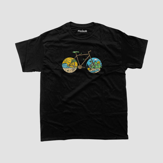Vintage Bicycle Adventure Scene T shirt for everyone