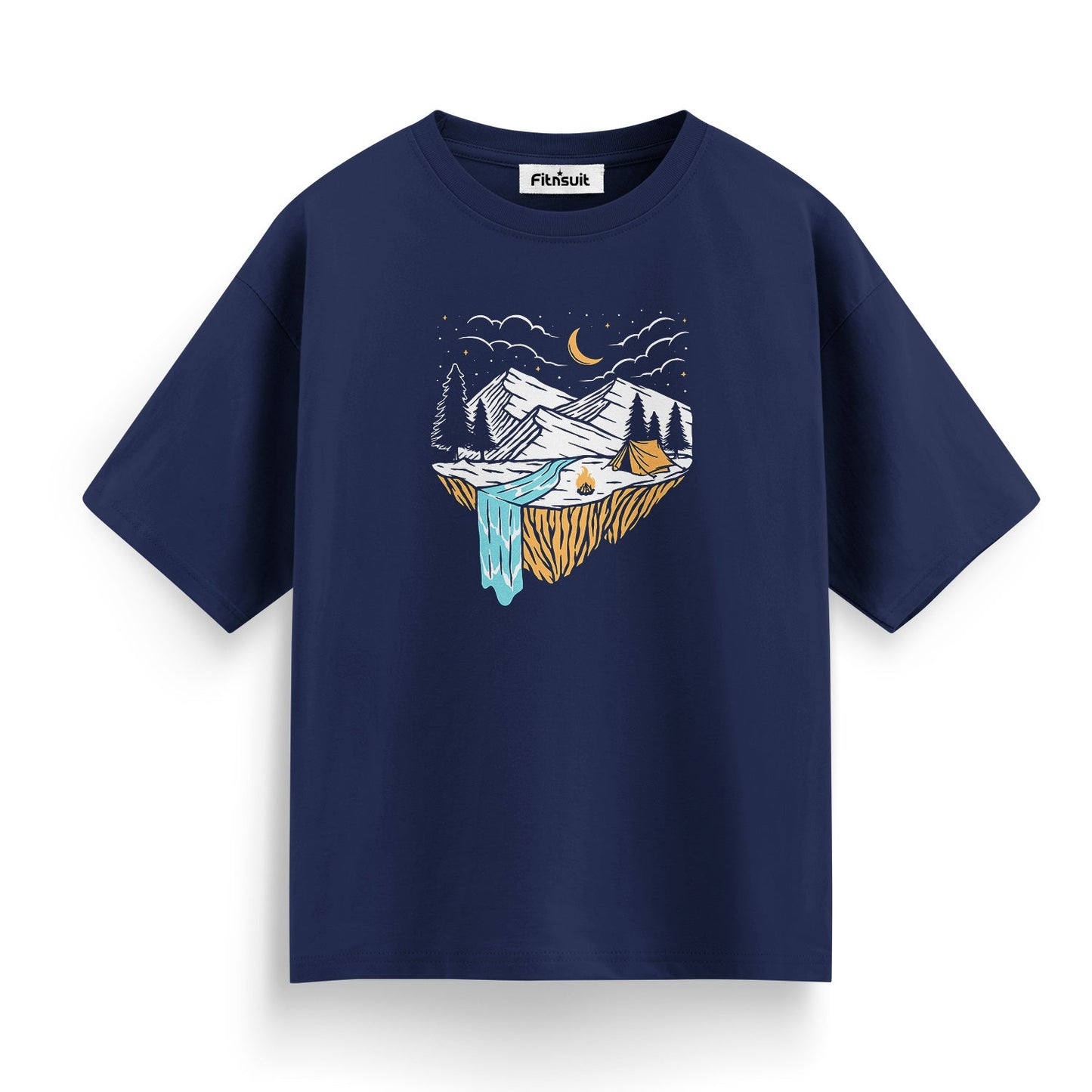 Mountain and Moon Illustration T shirt for everyone