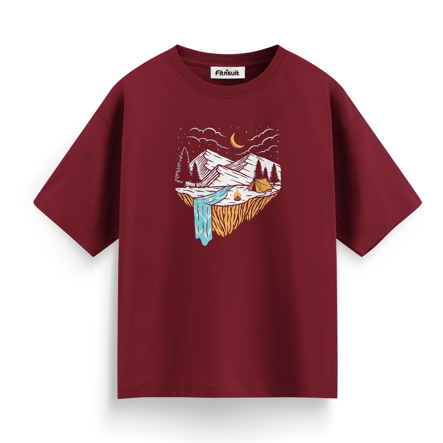Mountain and Moon Illustration T shirt for everyone