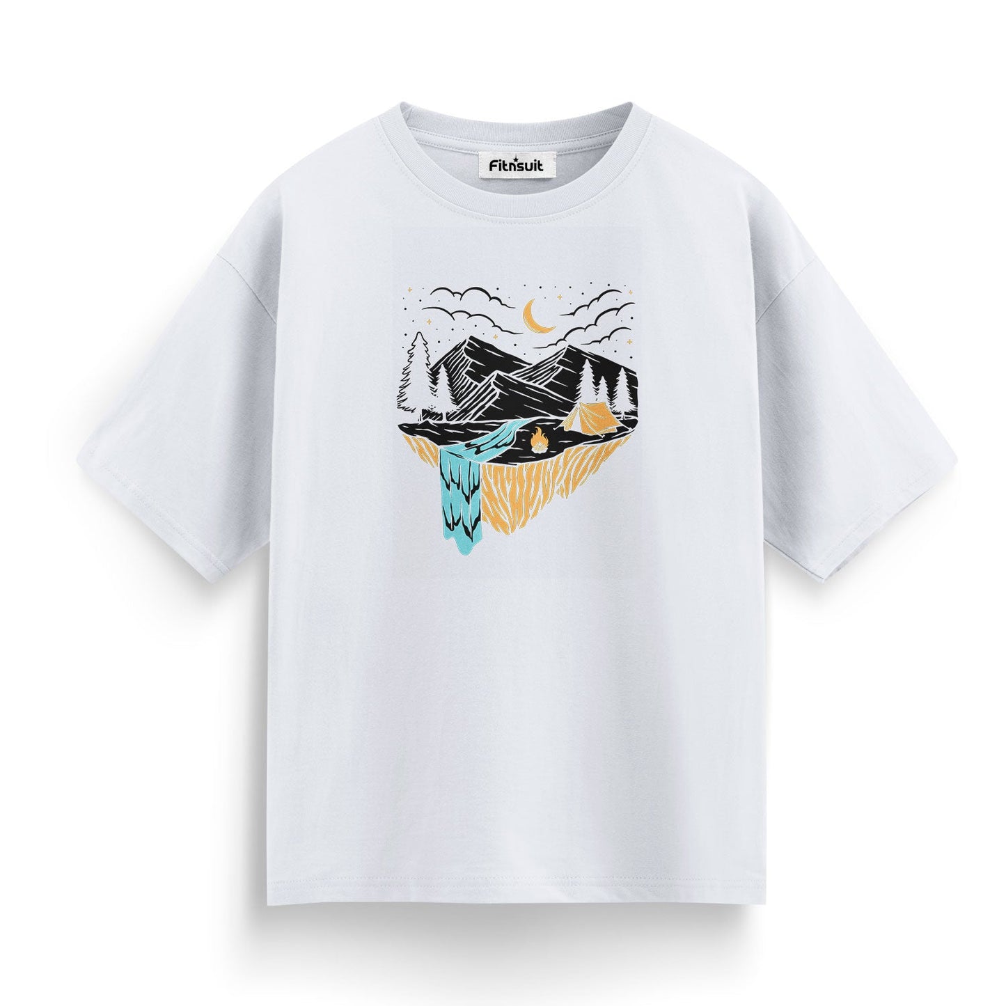 Mountain and Moon Illustration T shirt for everyone