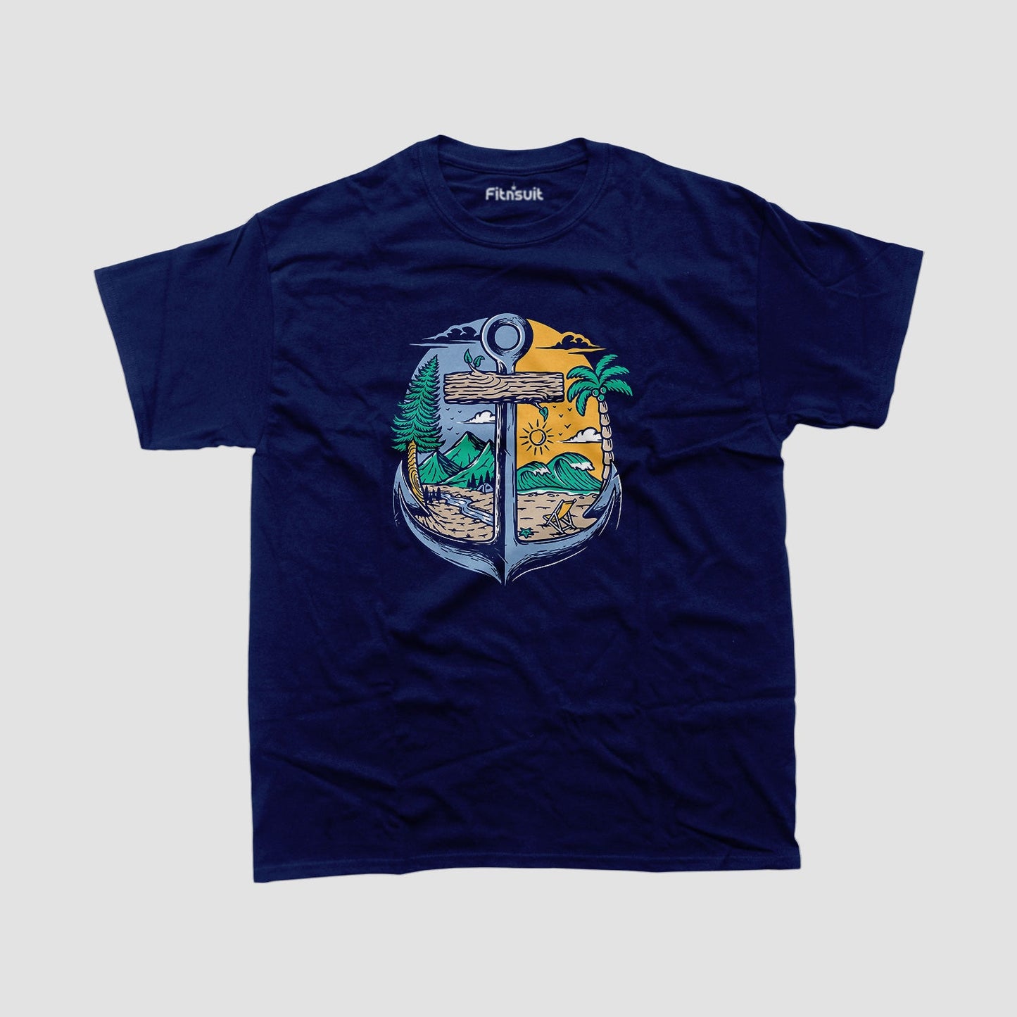 Tropical Anchor Adventure Art T shirt for everyone