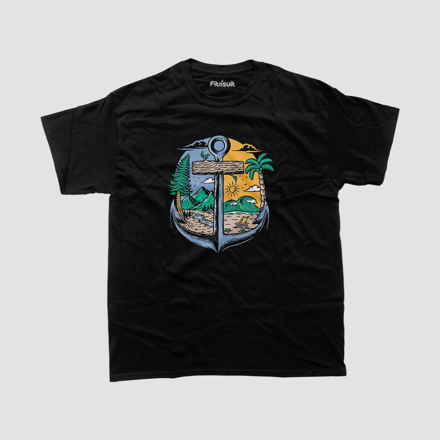 Tropical Anchor Adventure Art T shirt for everyone