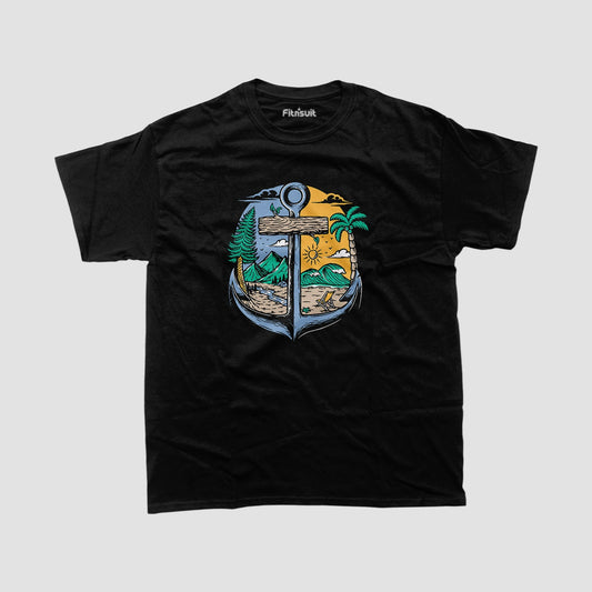 Tropical Anchor Adventure Art T shirt for everyone