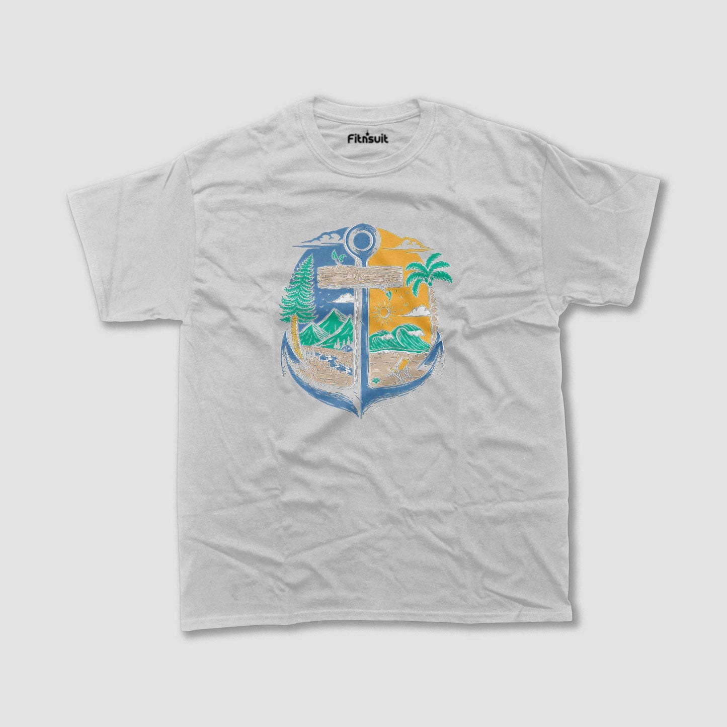 Tropical Anchor Adventure Art T shirt for everyone