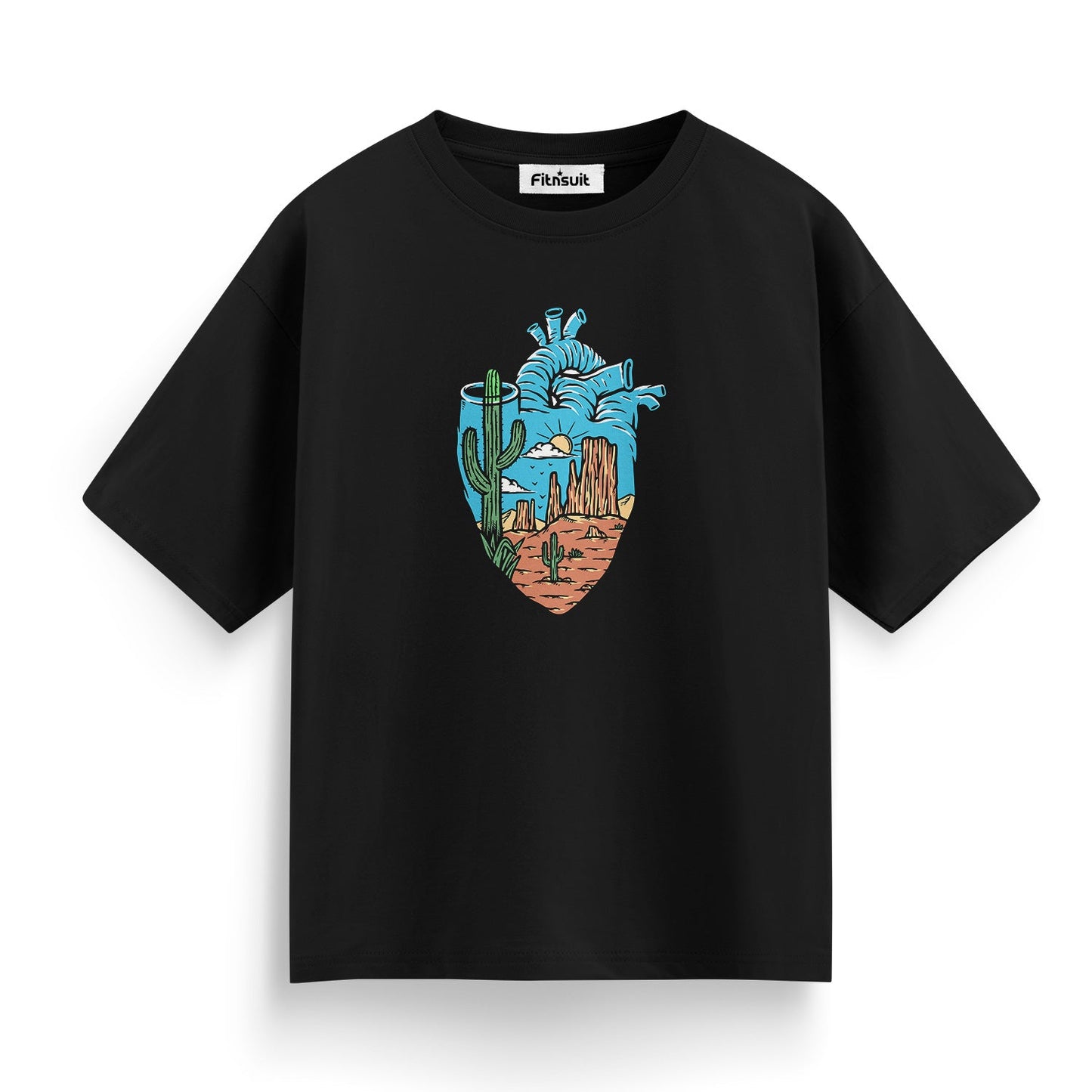 Desert Landscape in Water Splash Shape T shirt for everyone