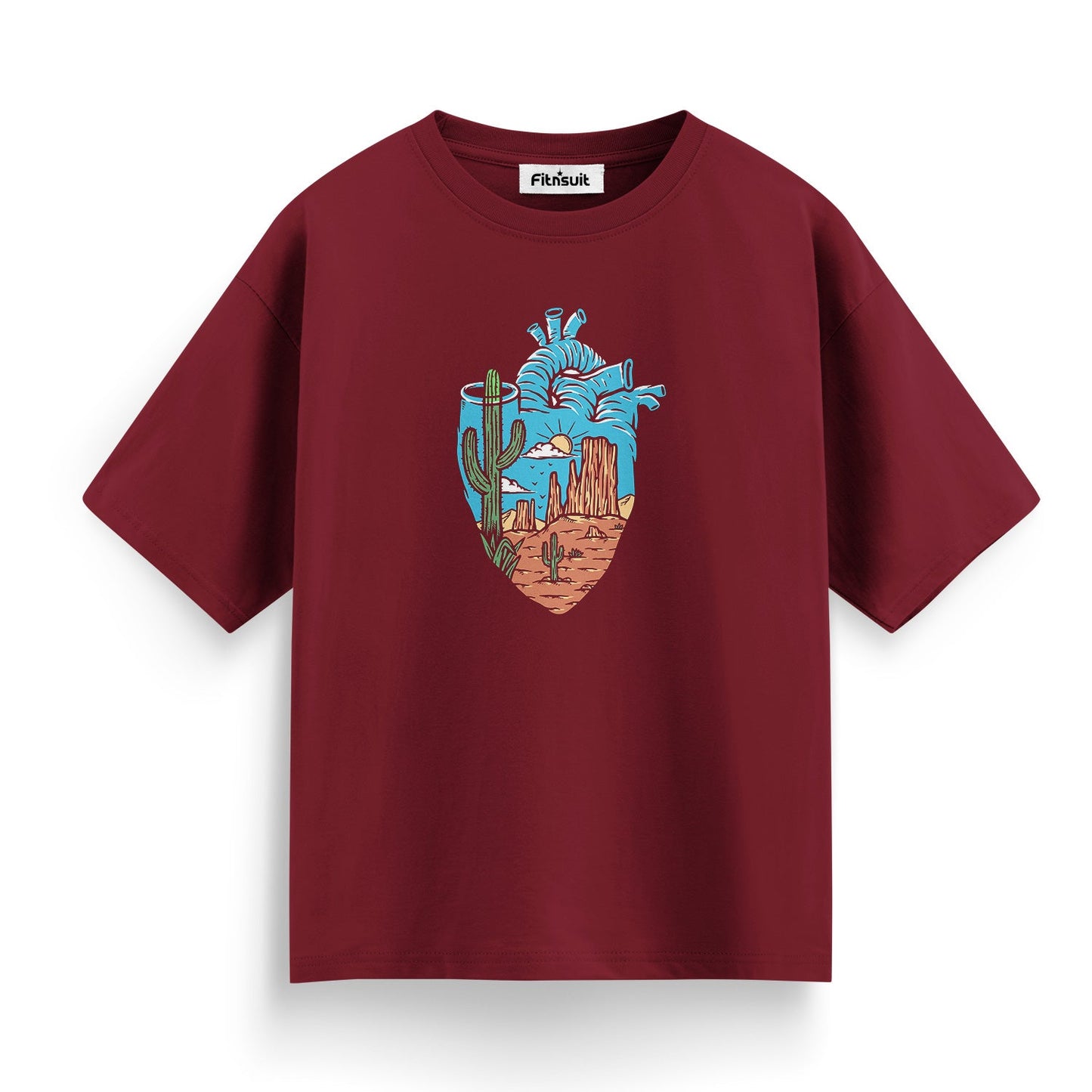 Desert Landscape in Water Splash Shape T shirt for everyone