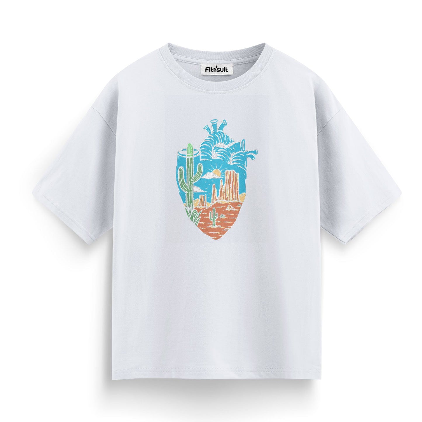 Desert Landscape in Water Splash Shape T shirt for everyone