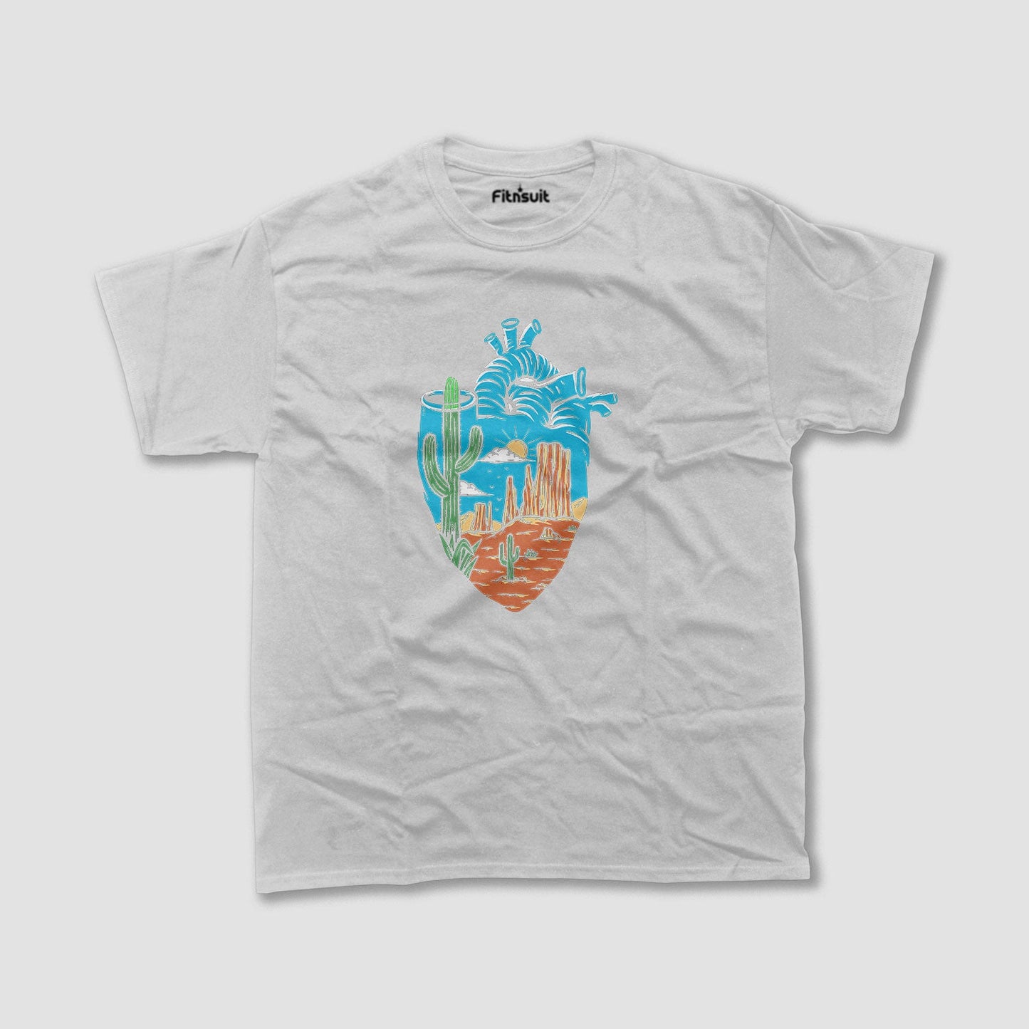 Desert Landscape in Water Splash Shape T shirt for everyone