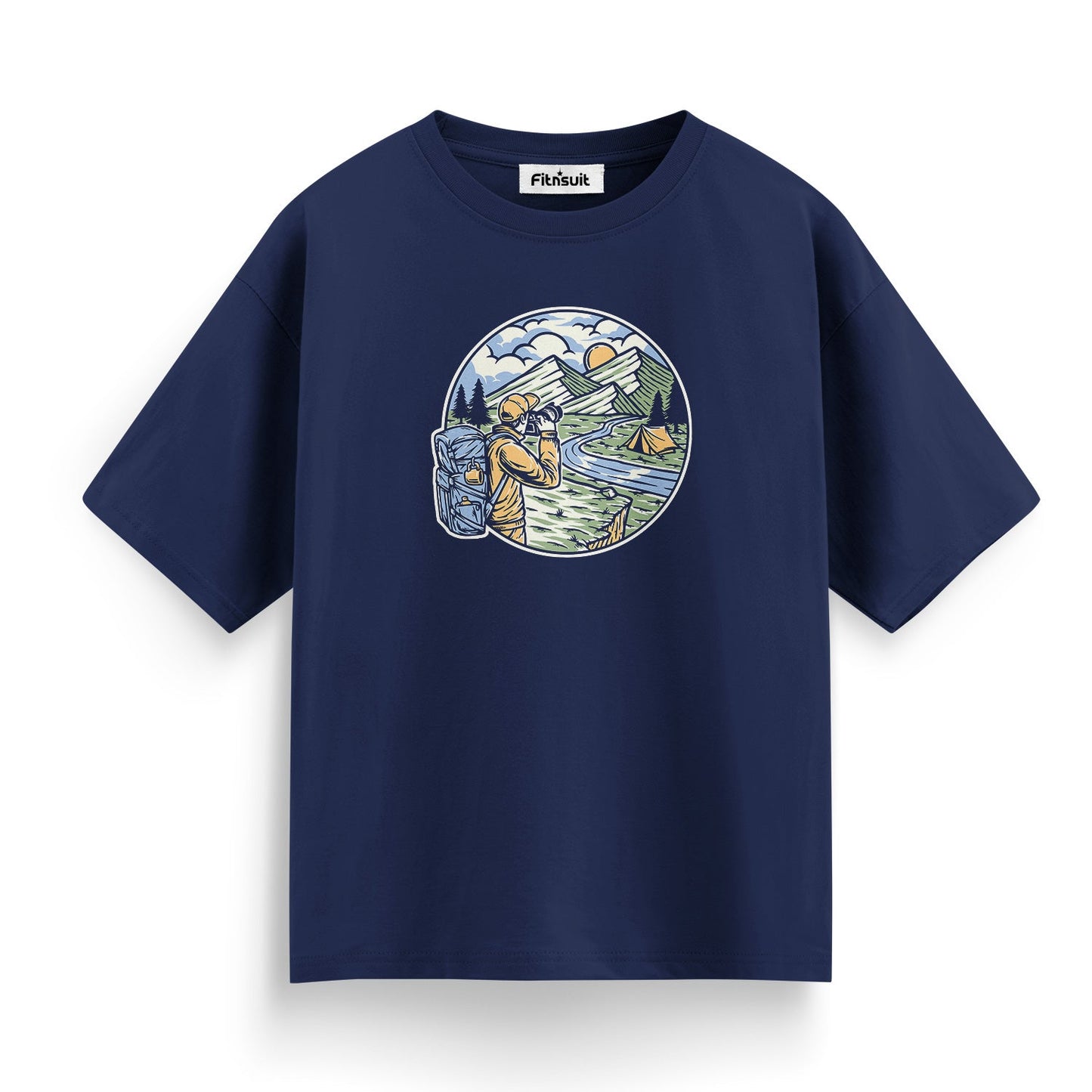 Camping and Fishing Mountain Scene T shirt for everyone